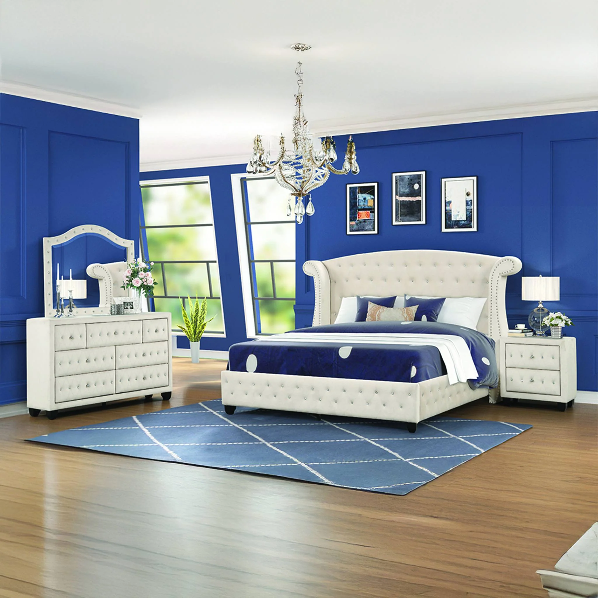 Sophia Queen Bed 4 Cream - Image 16