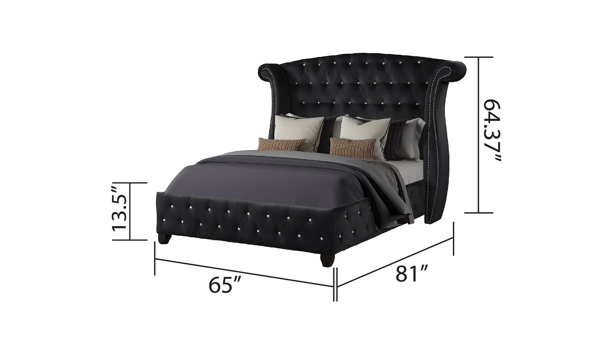 Sophia Queen Bed 5 Black - Image 4
