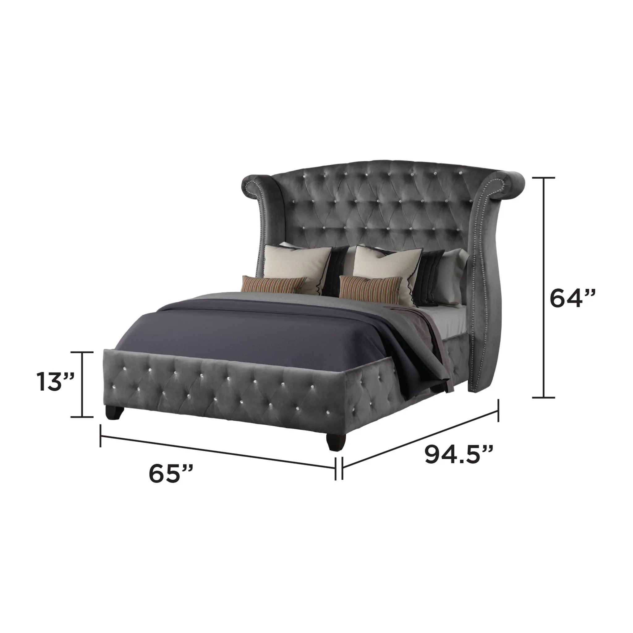 Sophia Queen Bed  Grey - Image 5