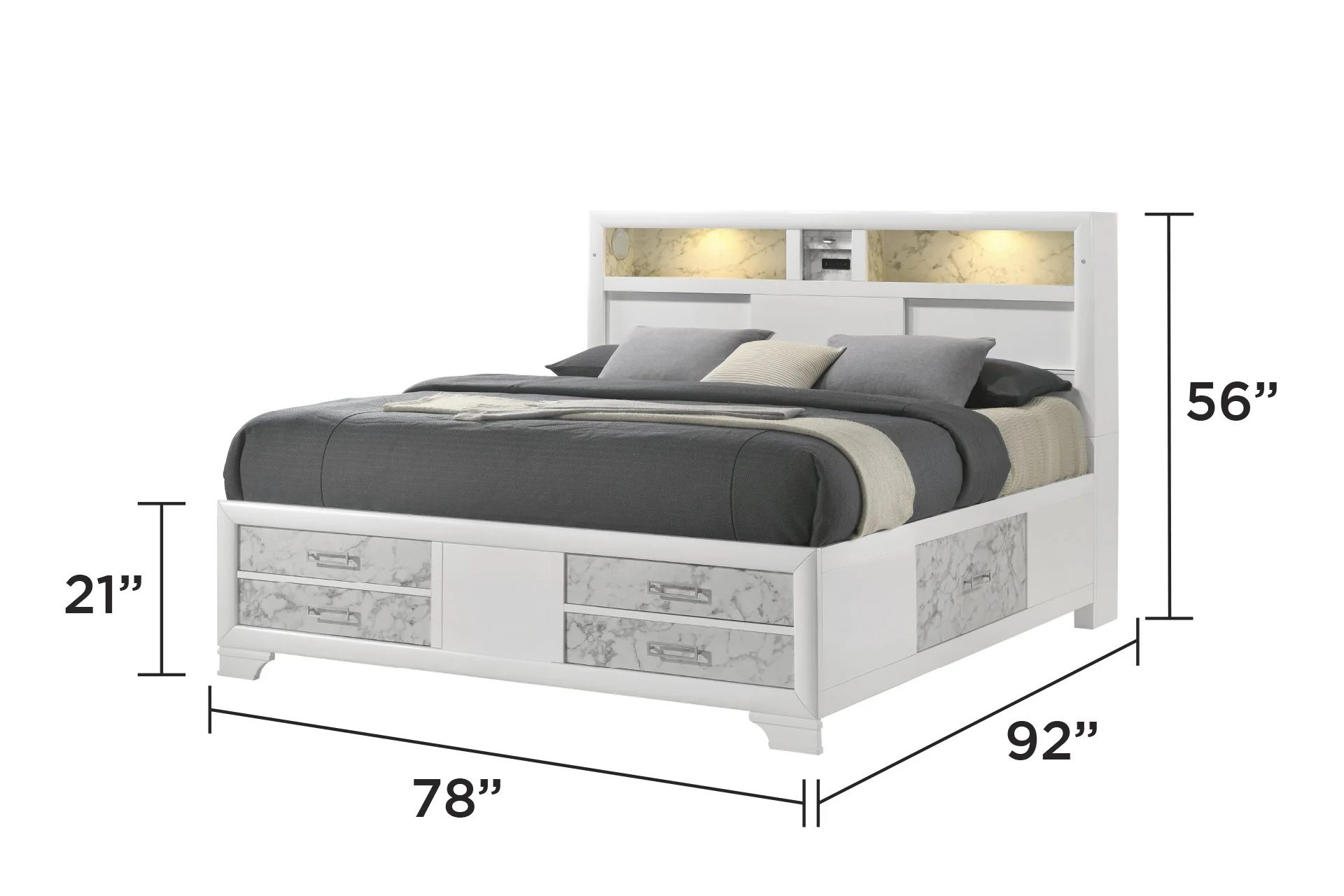 Soul King 4PC Bedroom Set White - Image 3