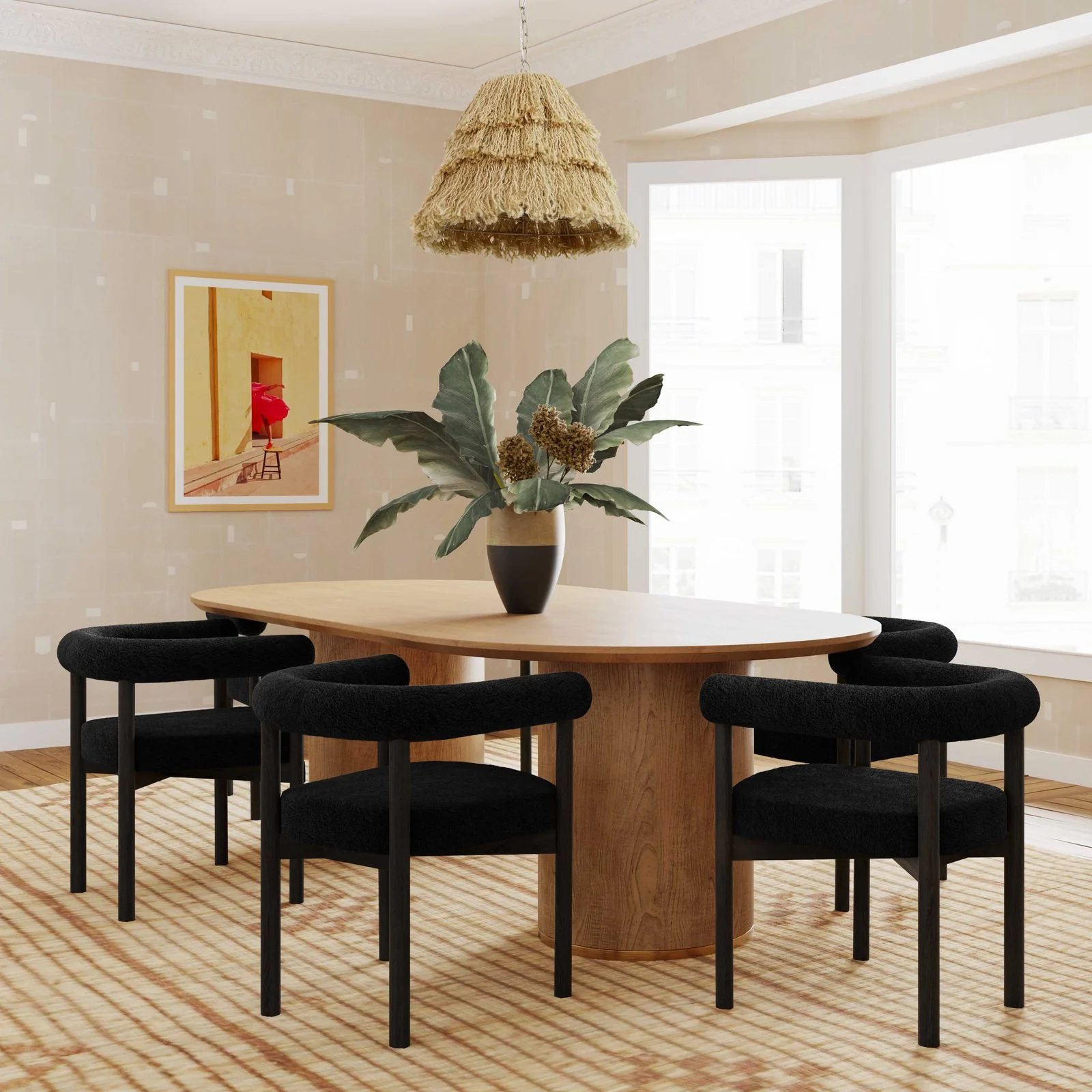 Spara Black Performance Boucle Dining Chair - Image 2