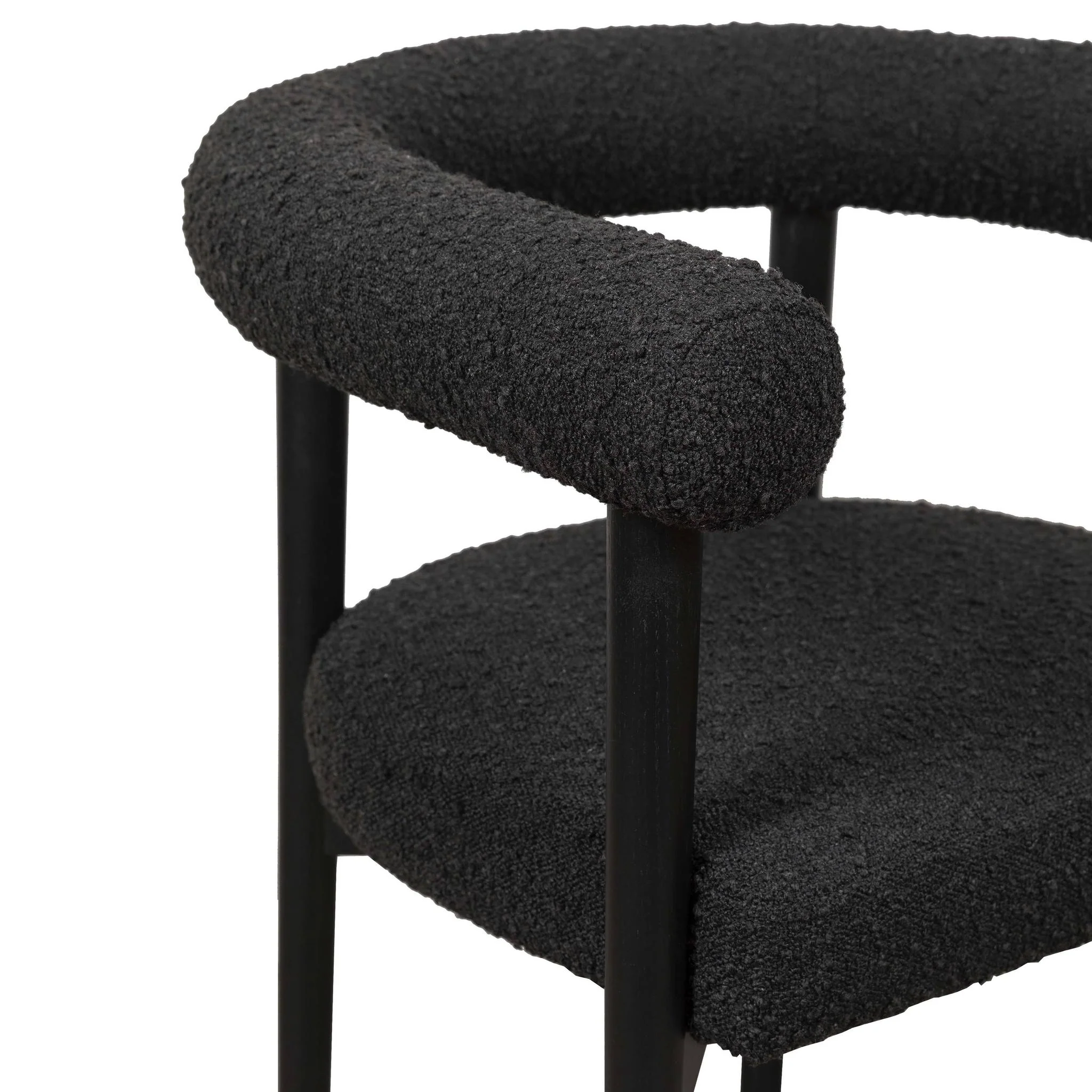 Spara Black Performance Boucle Dining Chair - Image 4