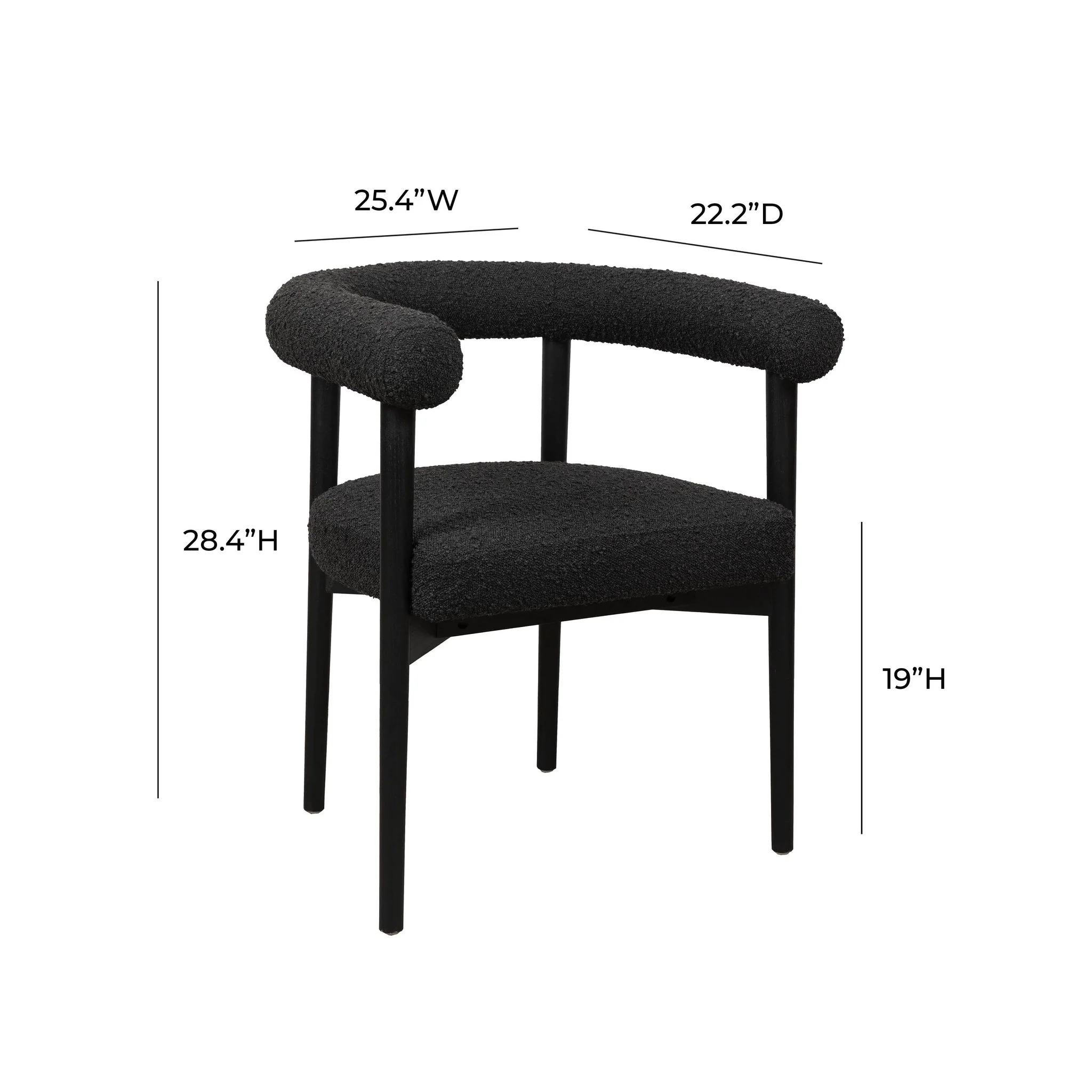 Spara Black Performance Boucle Dining Chair - Image 6
