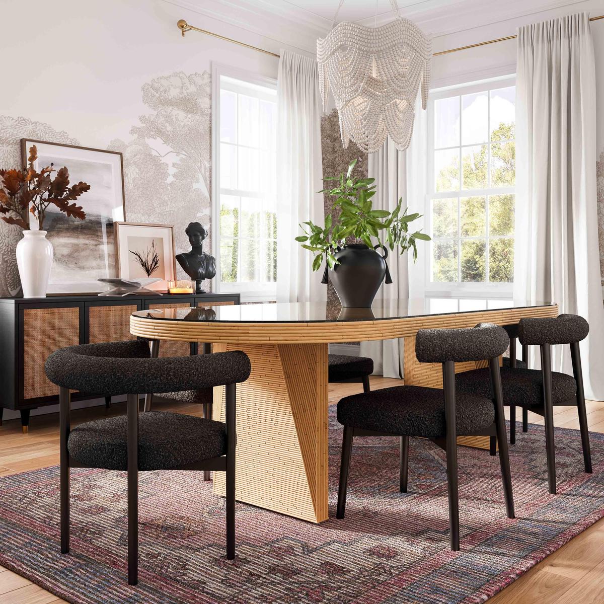 Spara Black Performance Boucle Side Chair - Image 2