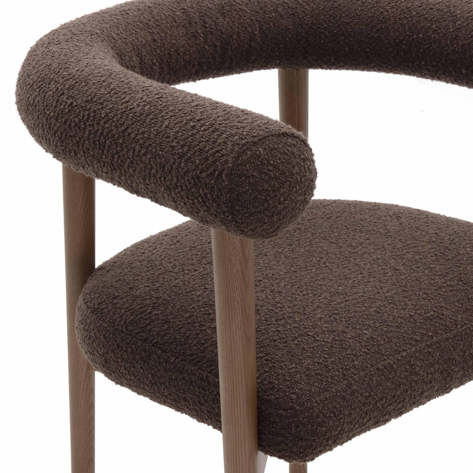 Spara Chocolate Brown Performance Boucle Dining Chair - Image 5