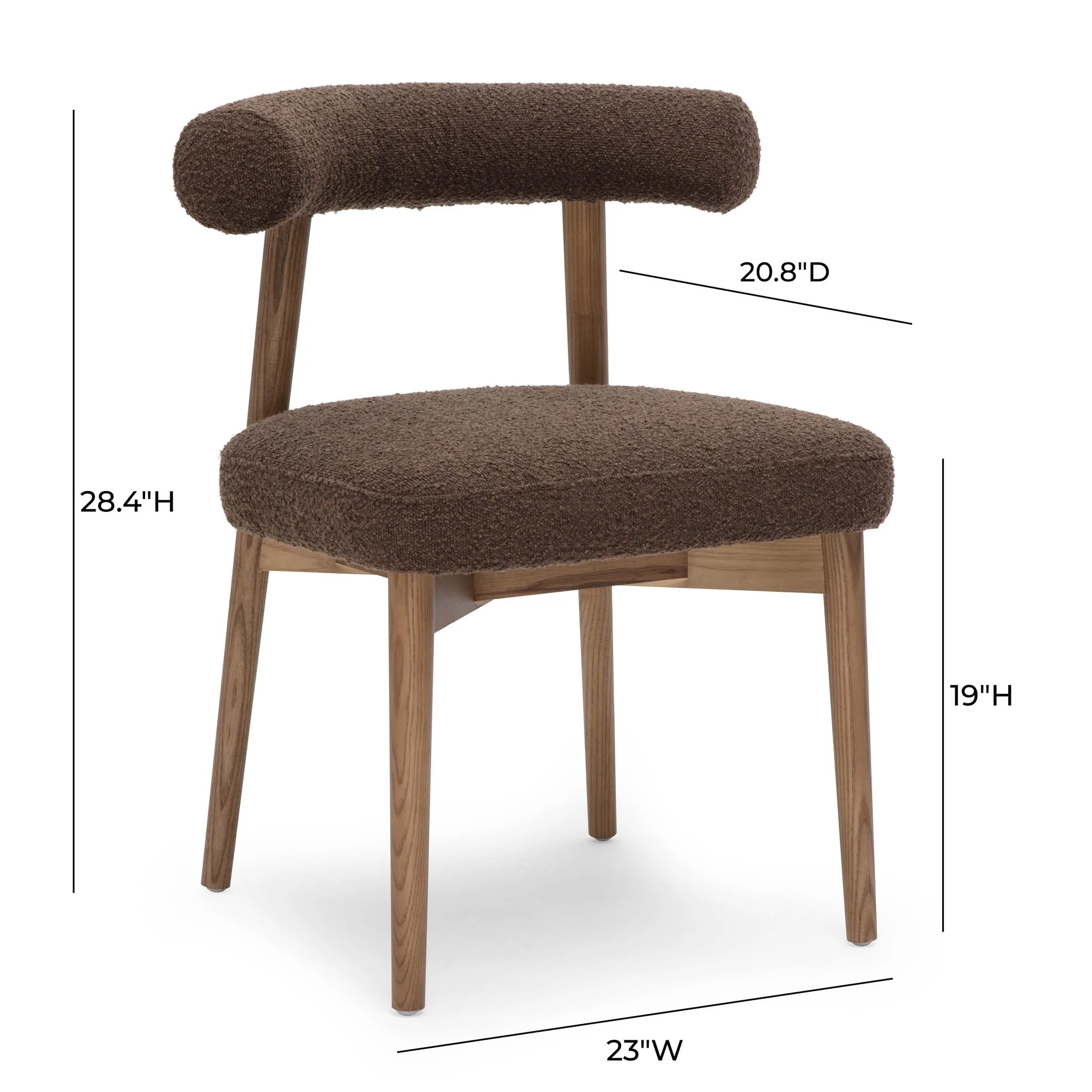 Spara Chocolate Brown Performance Boucle Side Chair - Image 6