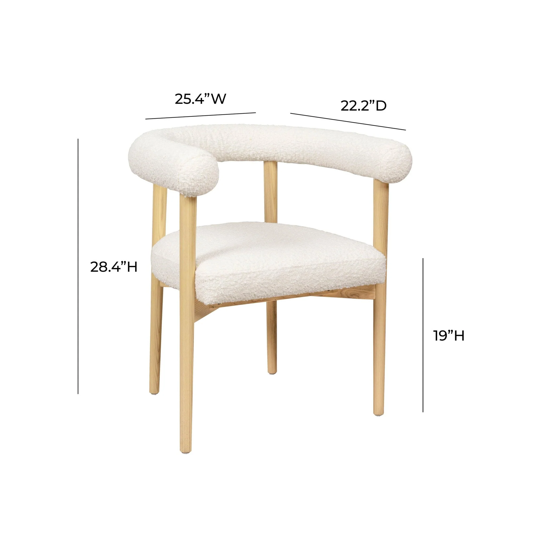Spara Cream Performance Boucle Dining Chair - Image 6