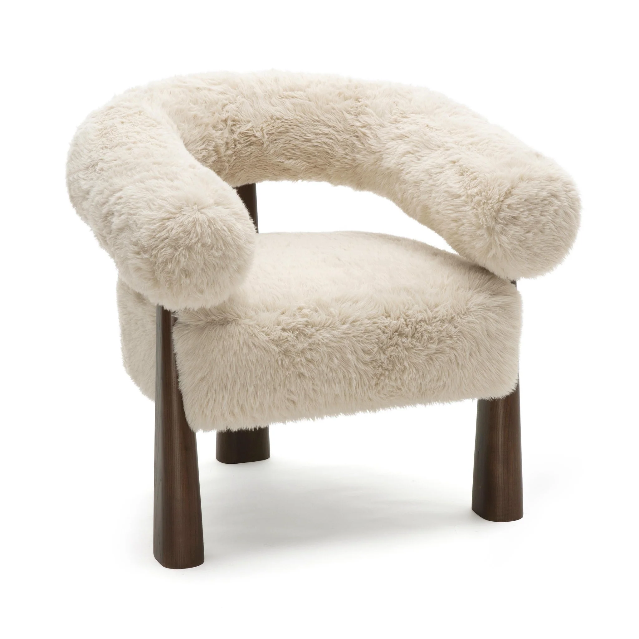 Spara Natural Straight Vegan Shearling Accent Chair - Image 3