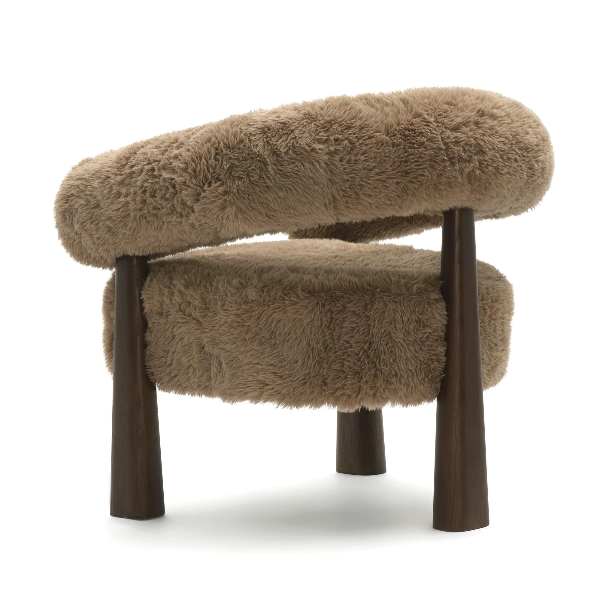 Spara Taupe Straight Vegan Shearling Accent Chair - Image 4