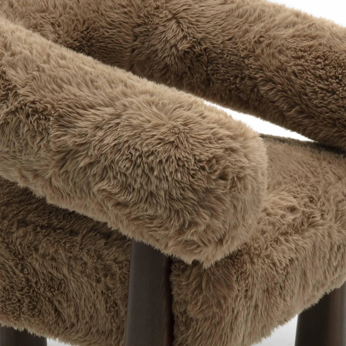 Spara Taupe Straight Vegan Shearling Accent Chair - Image 5