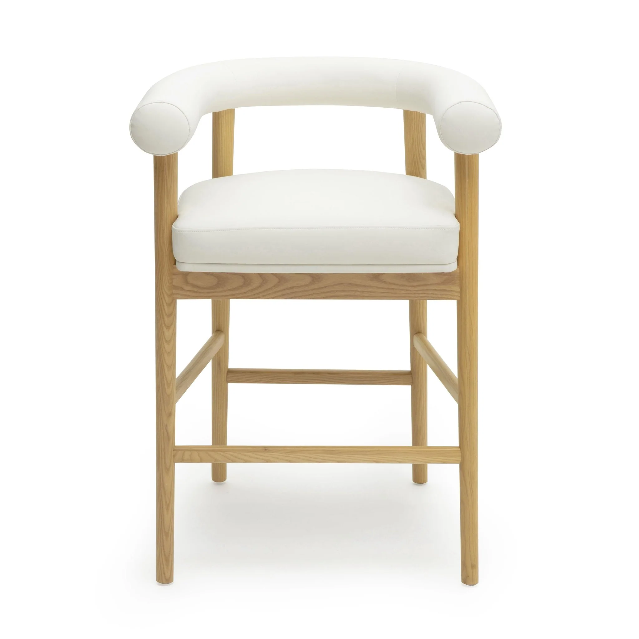 Spara White Vegan Leather Counter Stool - Image 3