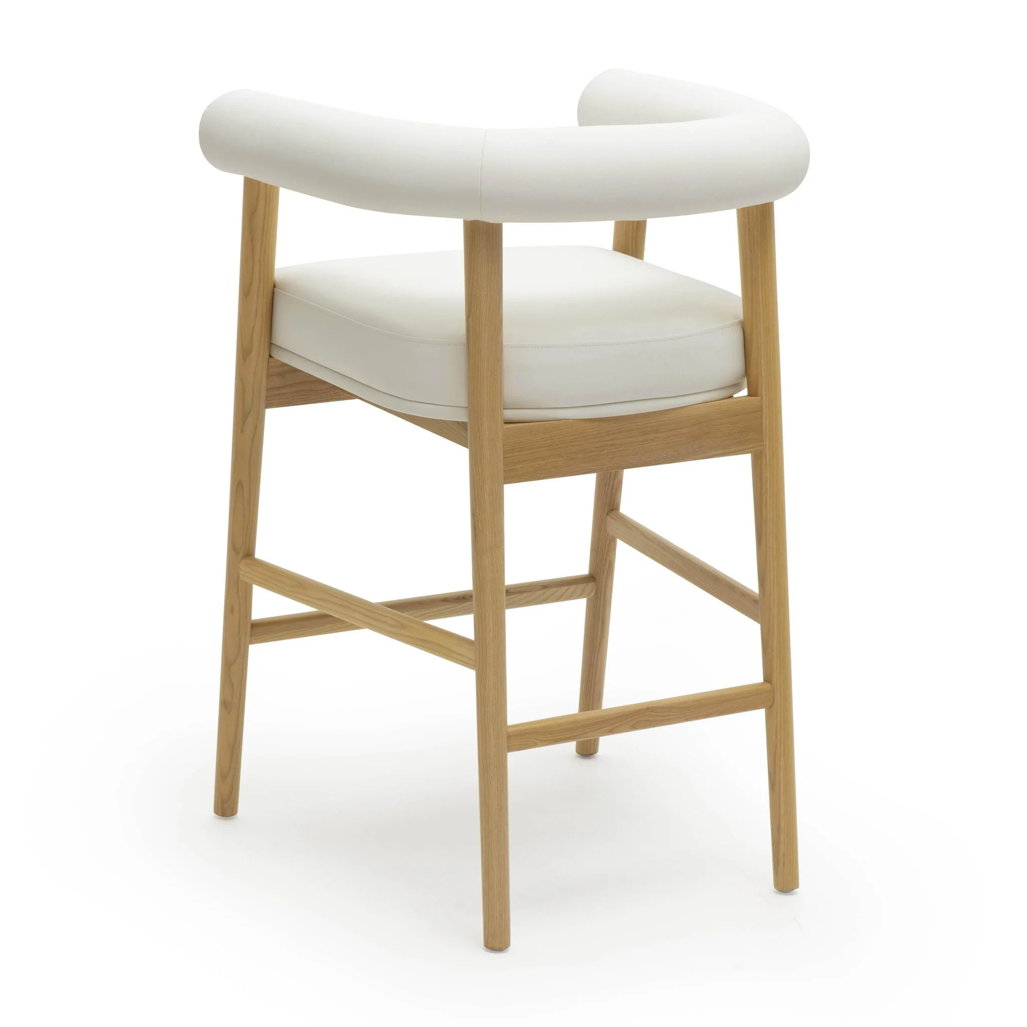 Spara White Vegan Leather Counter Stool - Image 4