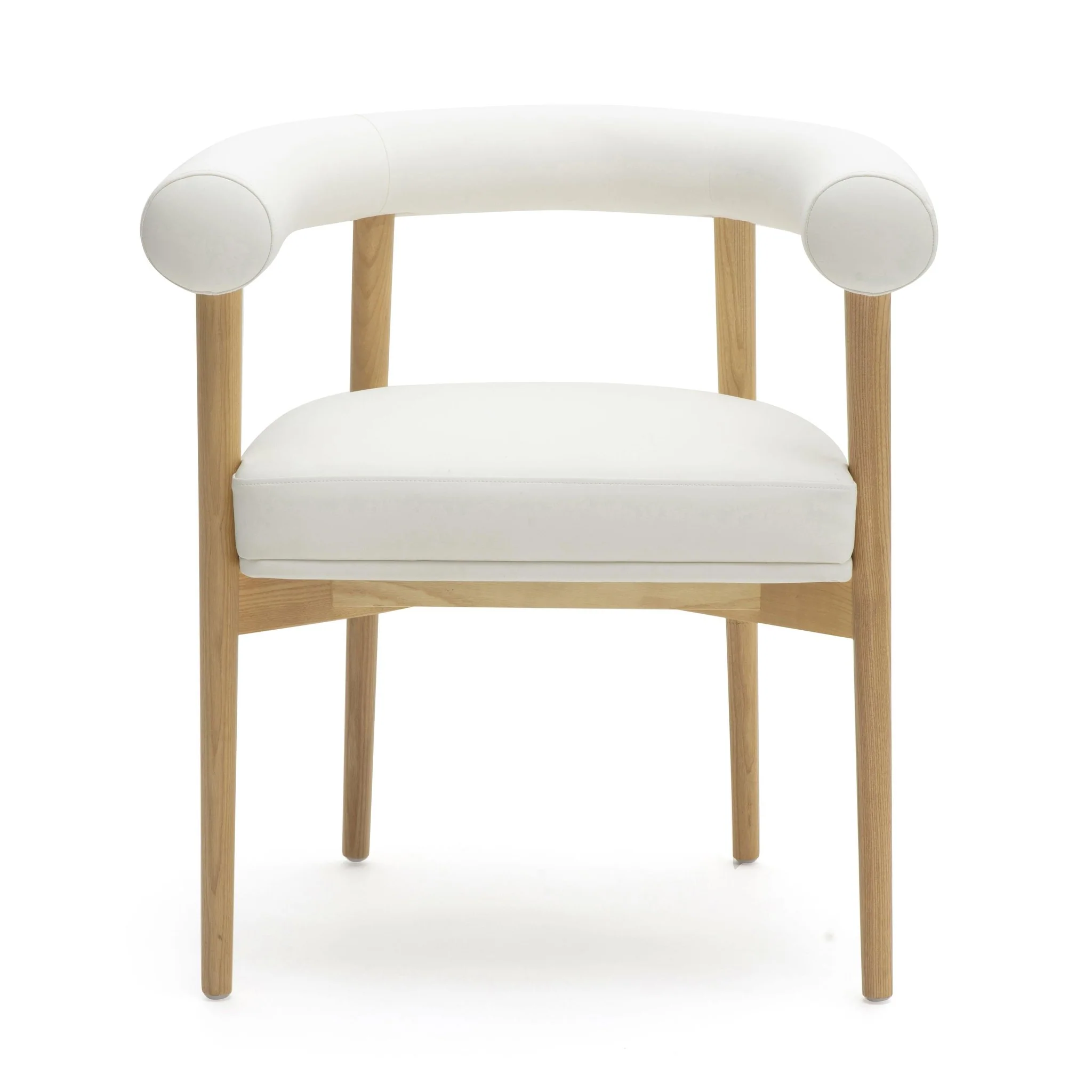 Spara White Vegan Leather Dining Chair - Image 3