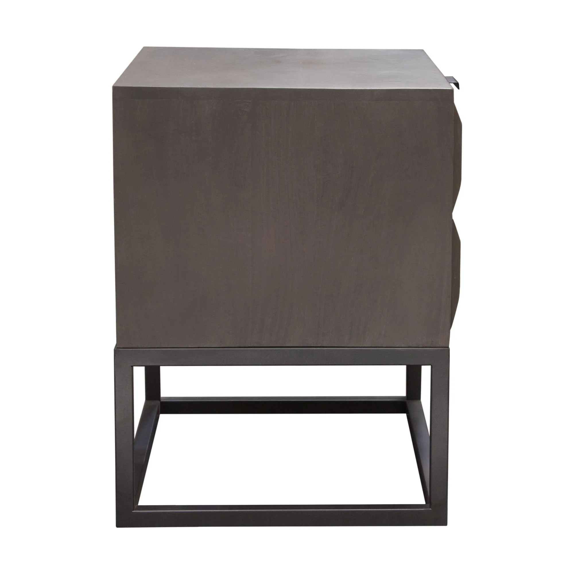 Spectrum 2-Drawer Solid Mango Wood Accent Table in Smoke Grey Finish w/ Gun Metal Finished Legs by Diamond Sofa - Image 7