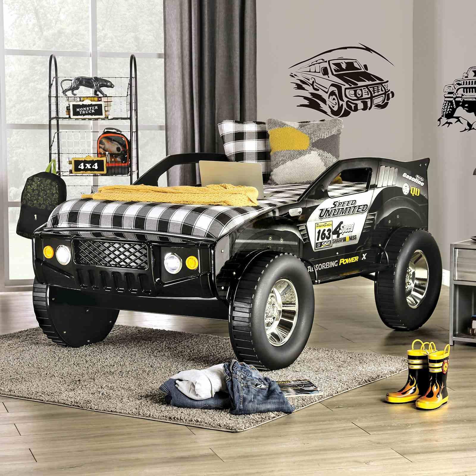 Speed Jump Black Twin Bed, Black - Image 7