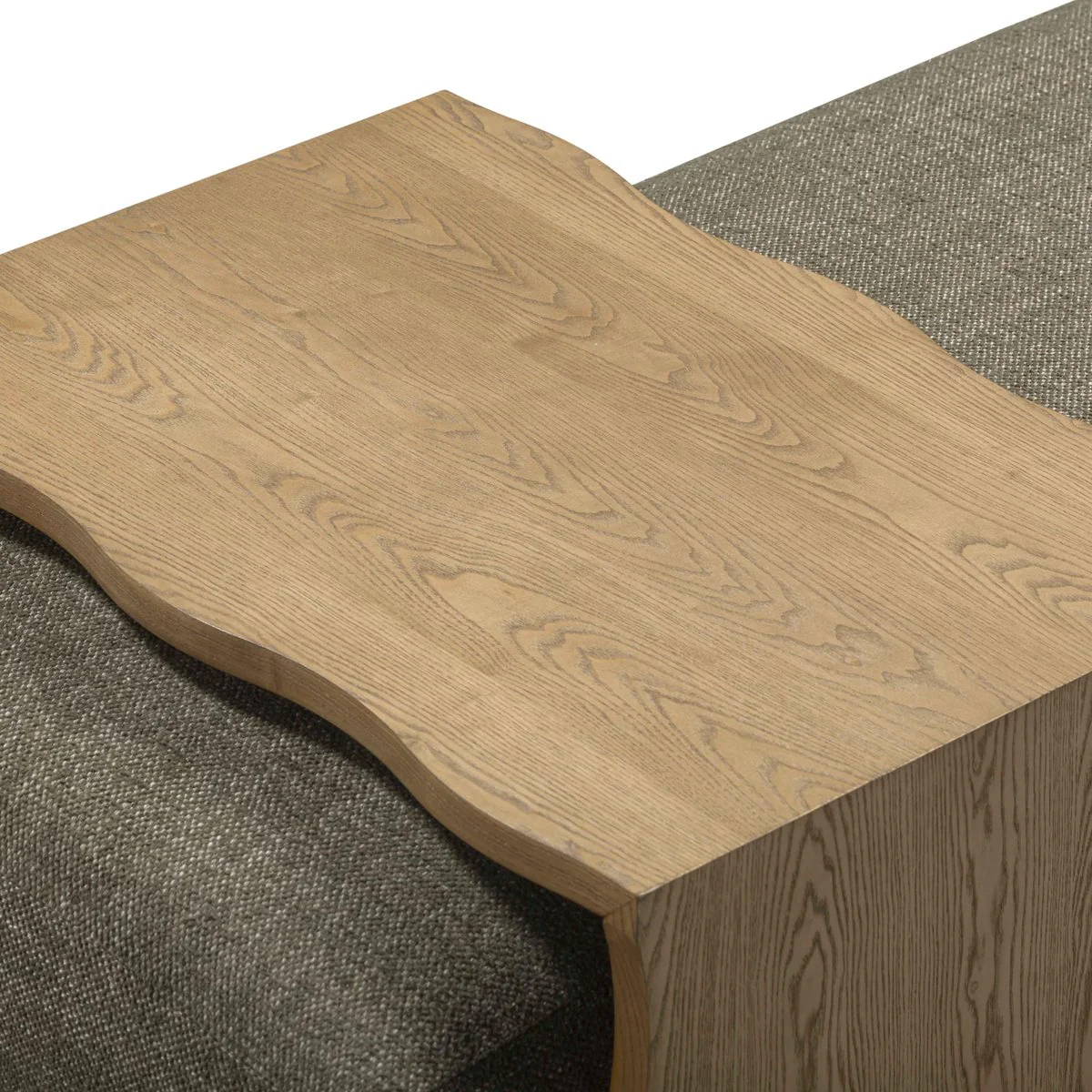 Spencer Olive Green Performance Basketweave Ottoman with Bridge Table - Image 8