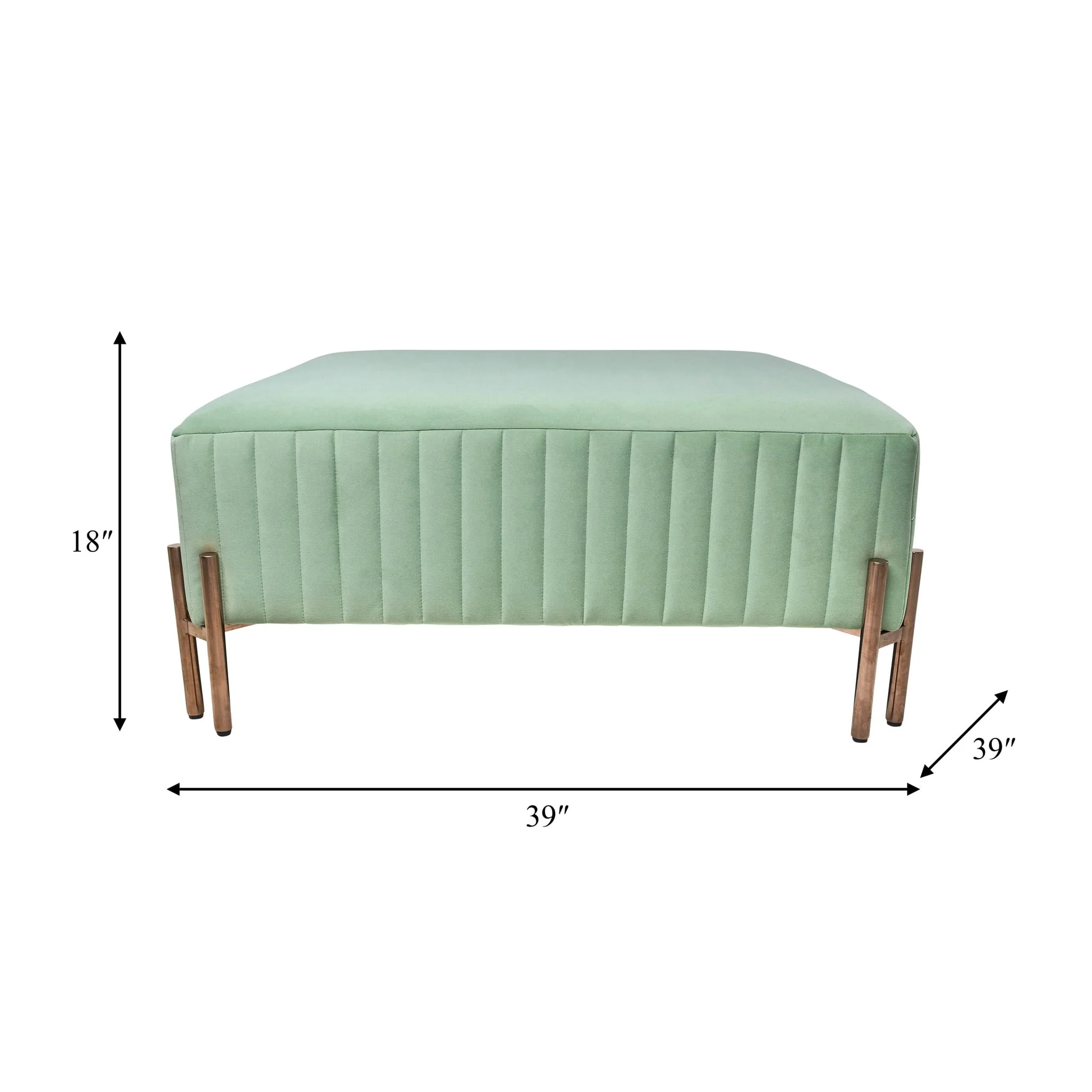 Square Ottoman - Green Kd - Image 7