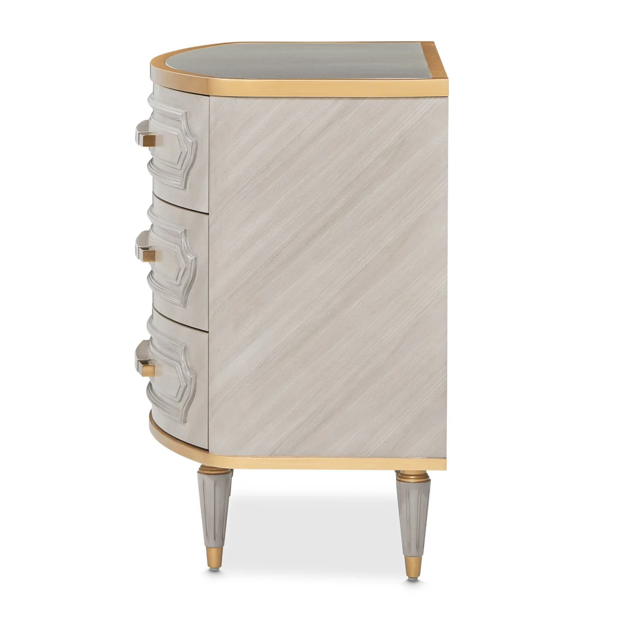 St. Charles 3-Drawer Nightstand - Dove Gray - Image 3