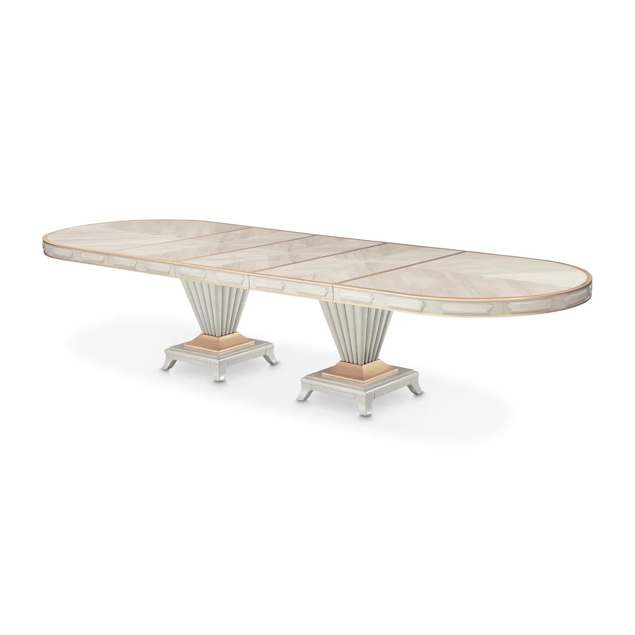 St. Charles Double Pedestal Dining Table -  Dove Gray - Image 12