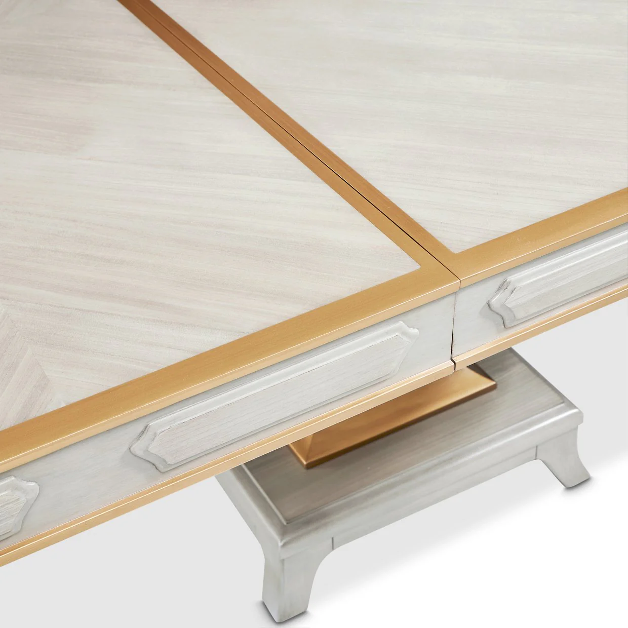St. Charles Double Pedestal Dining Table -  Dove Gray - Image 6