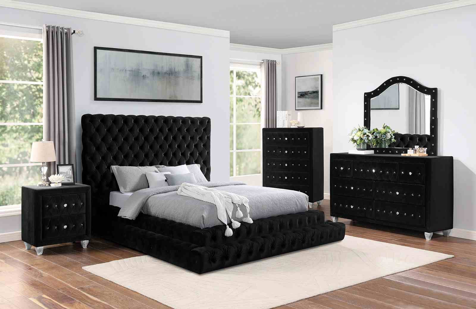 Stefania Queen Bed, Black - Image 2