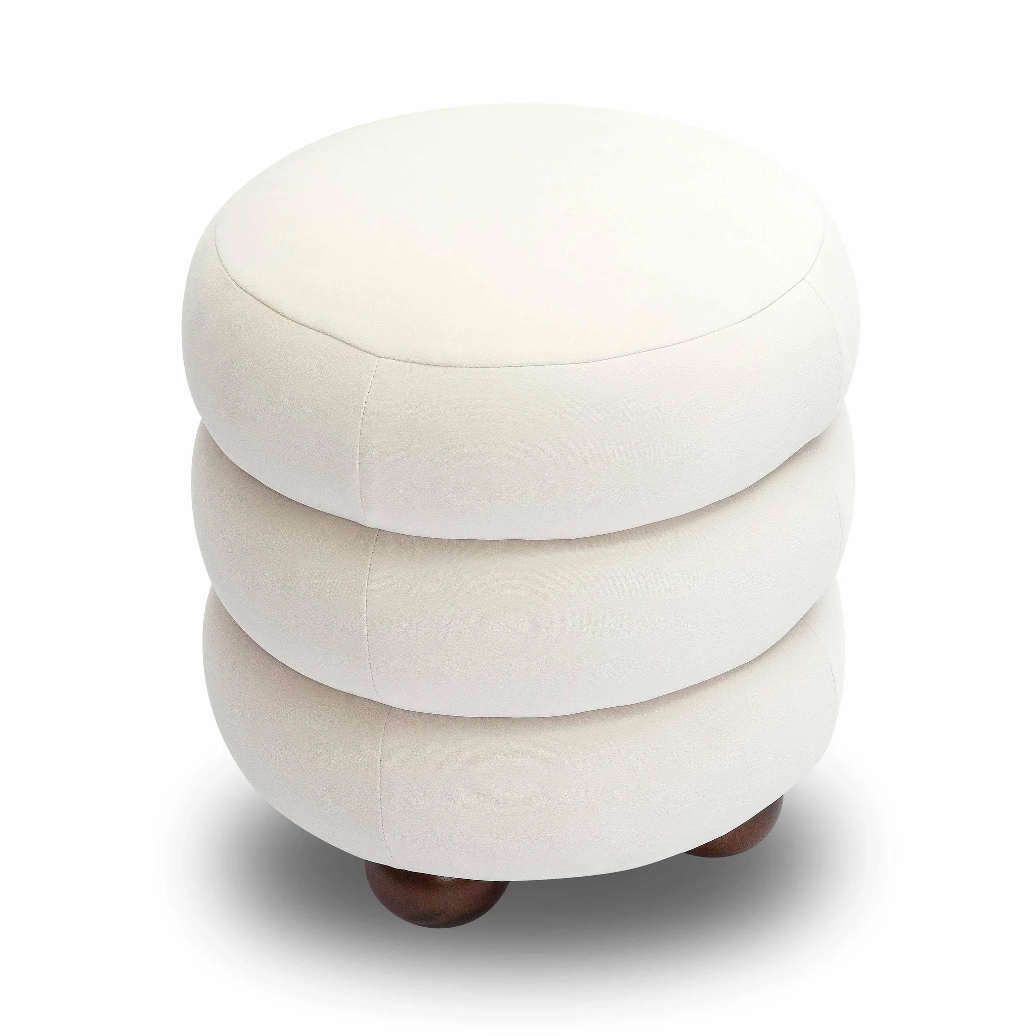 Stefanie Cream Velvet Ottoman - Image 4