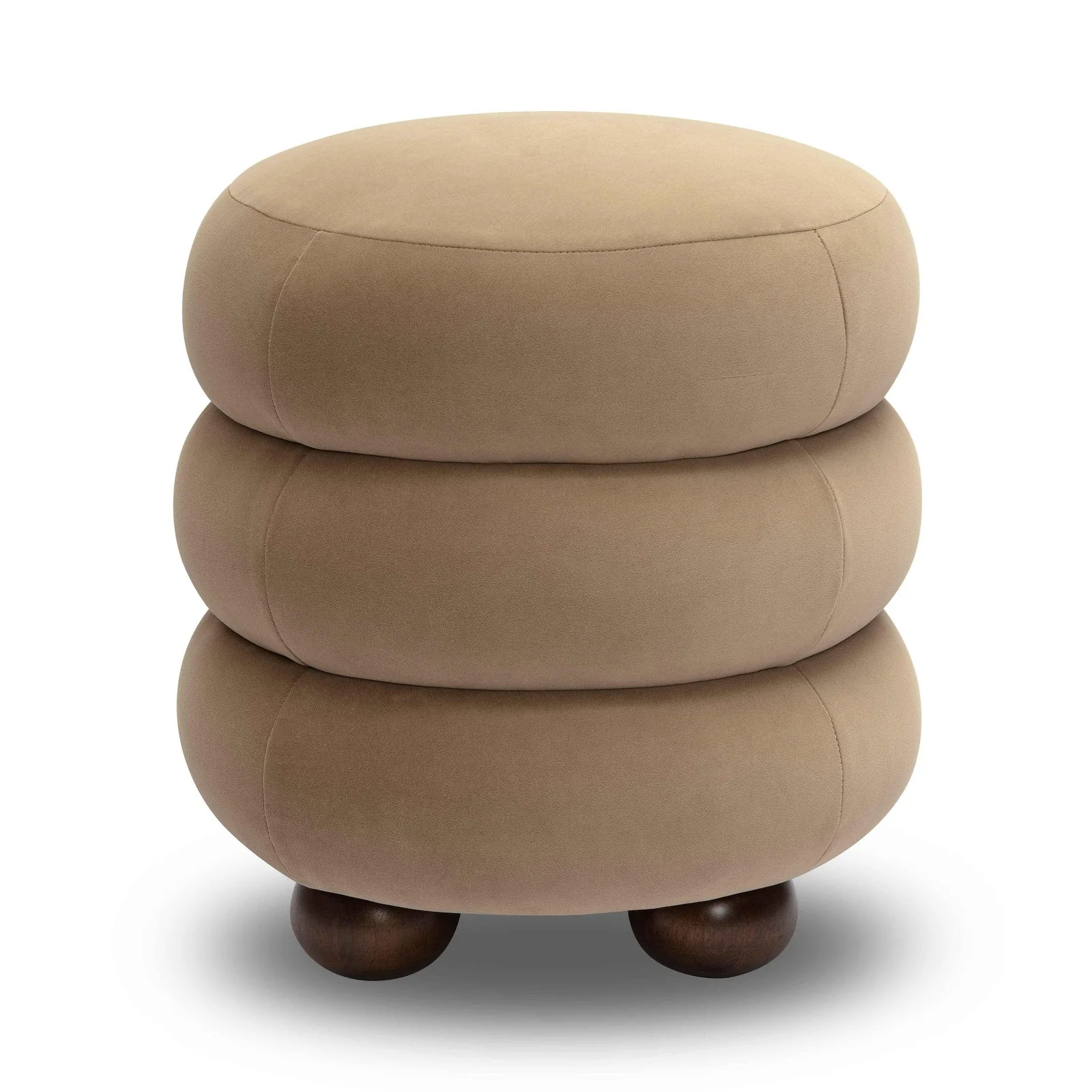 Stefanie Taupe Velvet Ottoman - Image 3