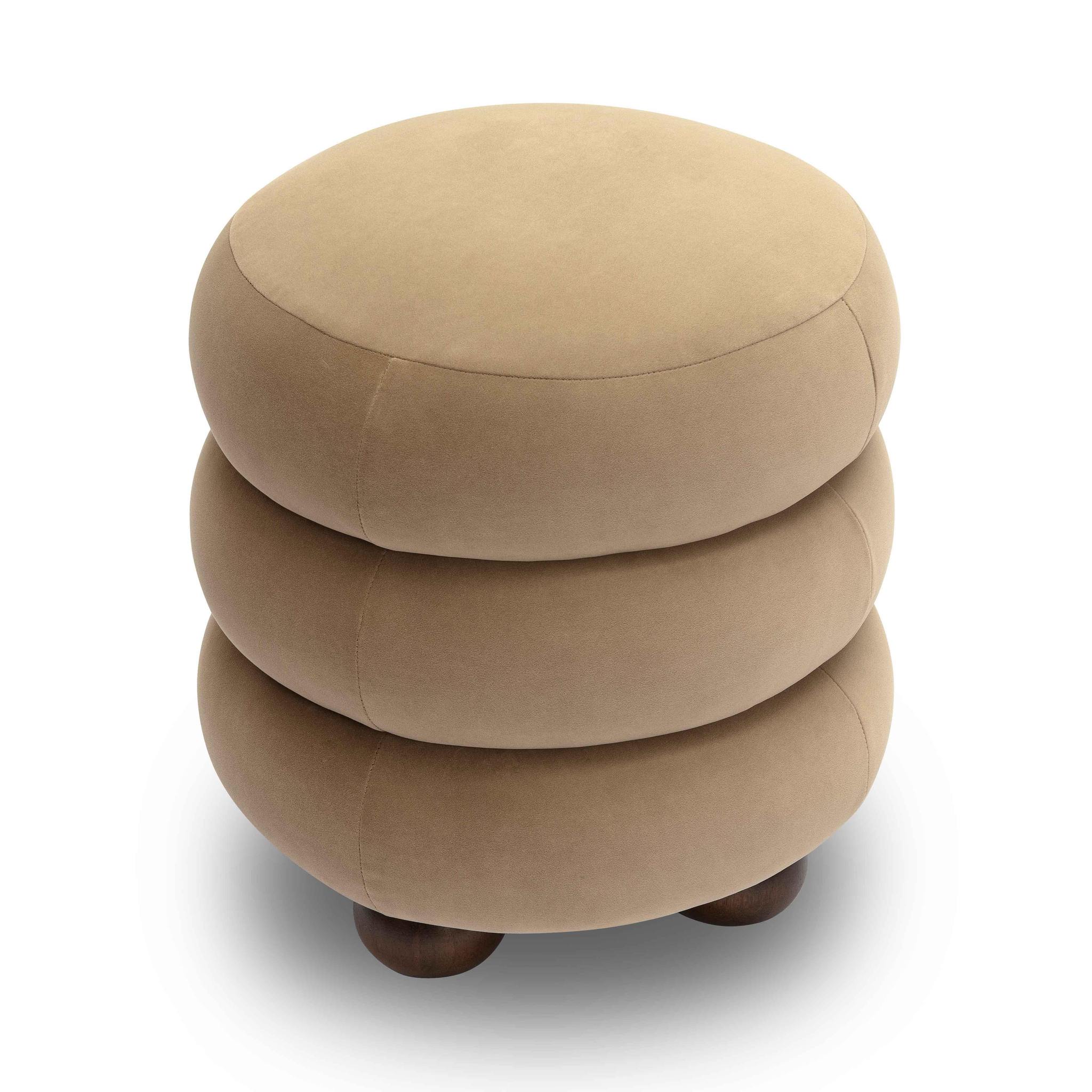 Stefanie Taupe Velvet Ottoman - Image 4