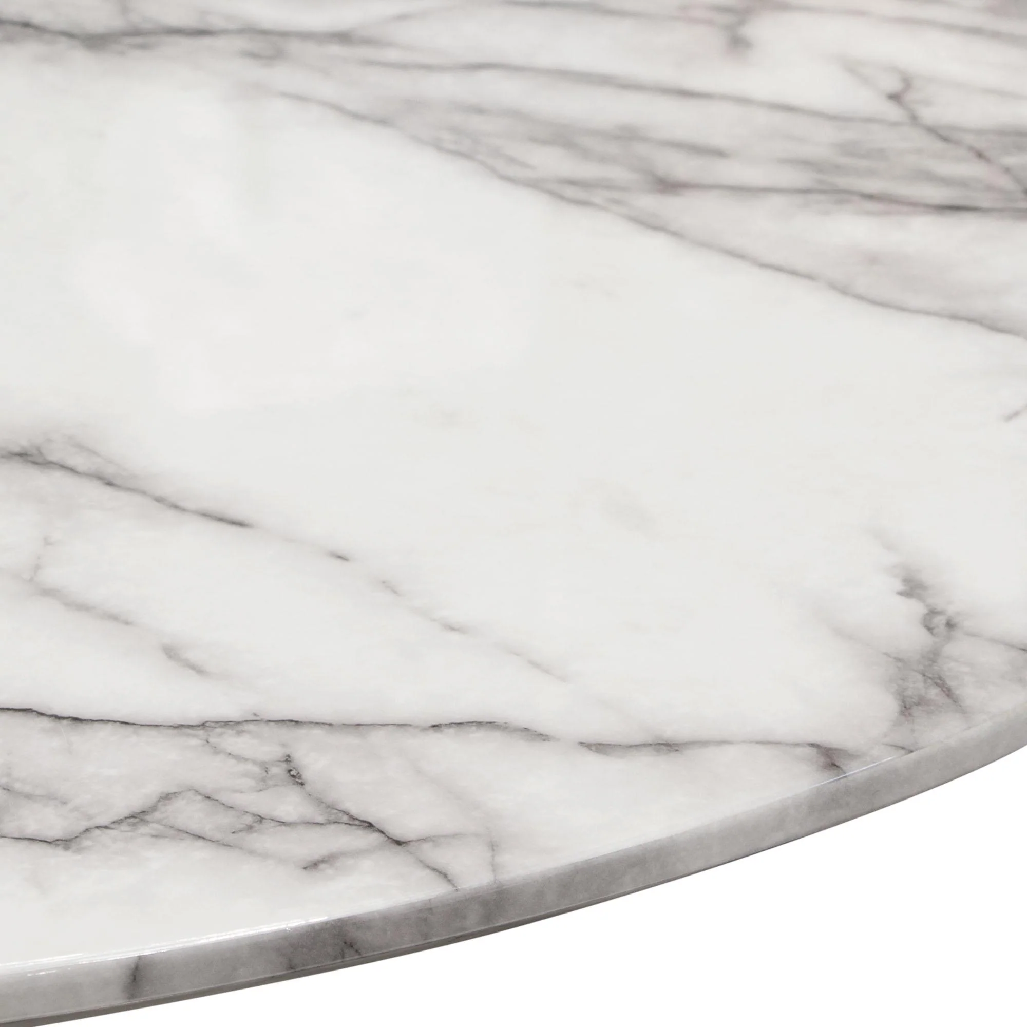Stella 36" Round Bar Height Table w/ Faux Marble Top and Brushed Silver Metal Base by Diamond Sofa - Image 7