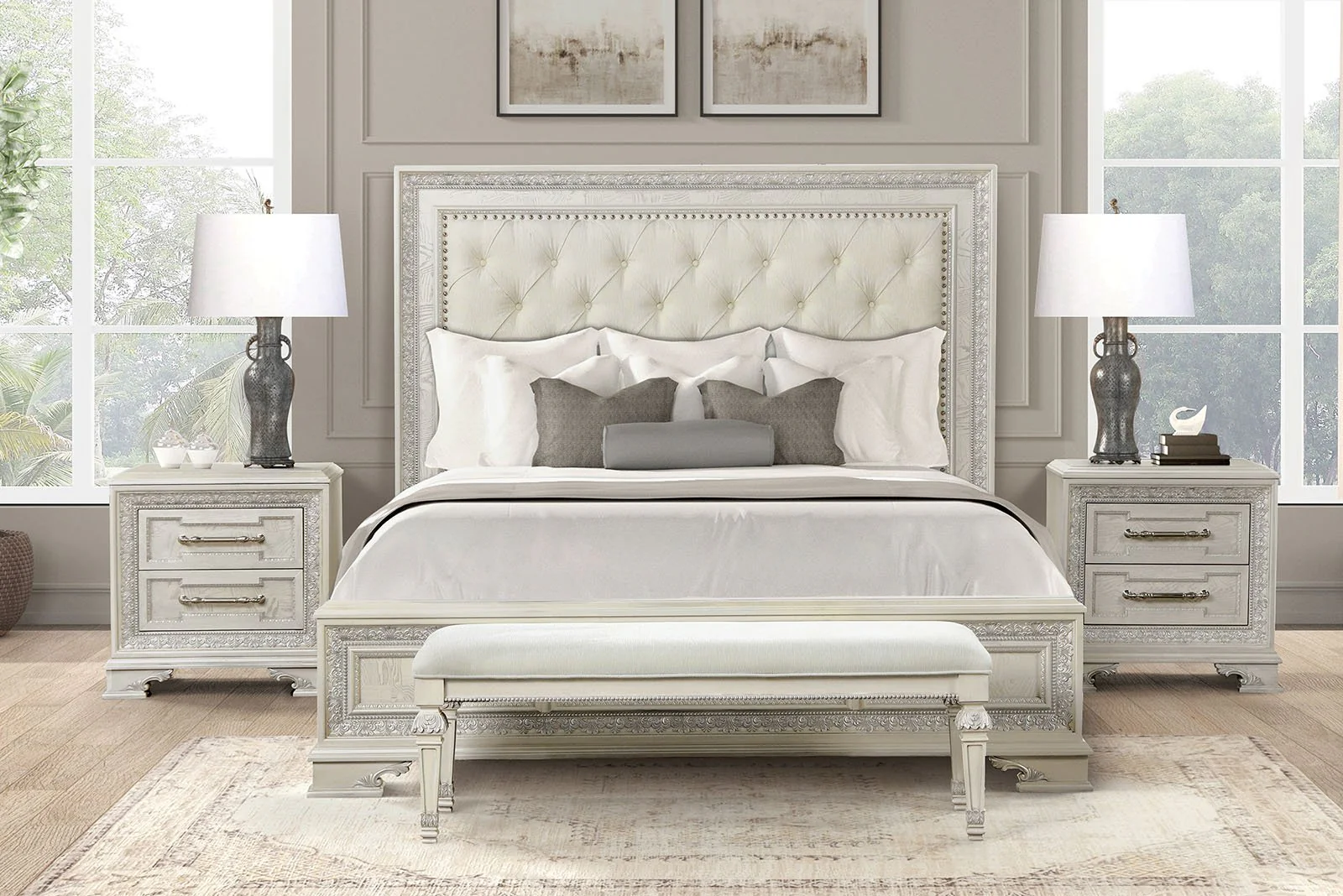 Stella Mia 5 Pc. Queen Uph Bedroom Set w/ Chest - Image 2