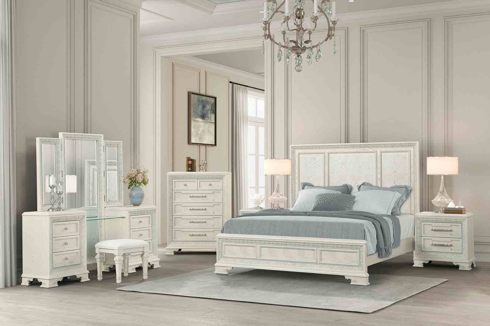 Stella Mia Nightstand w/ USB, Creamy White - Image 2