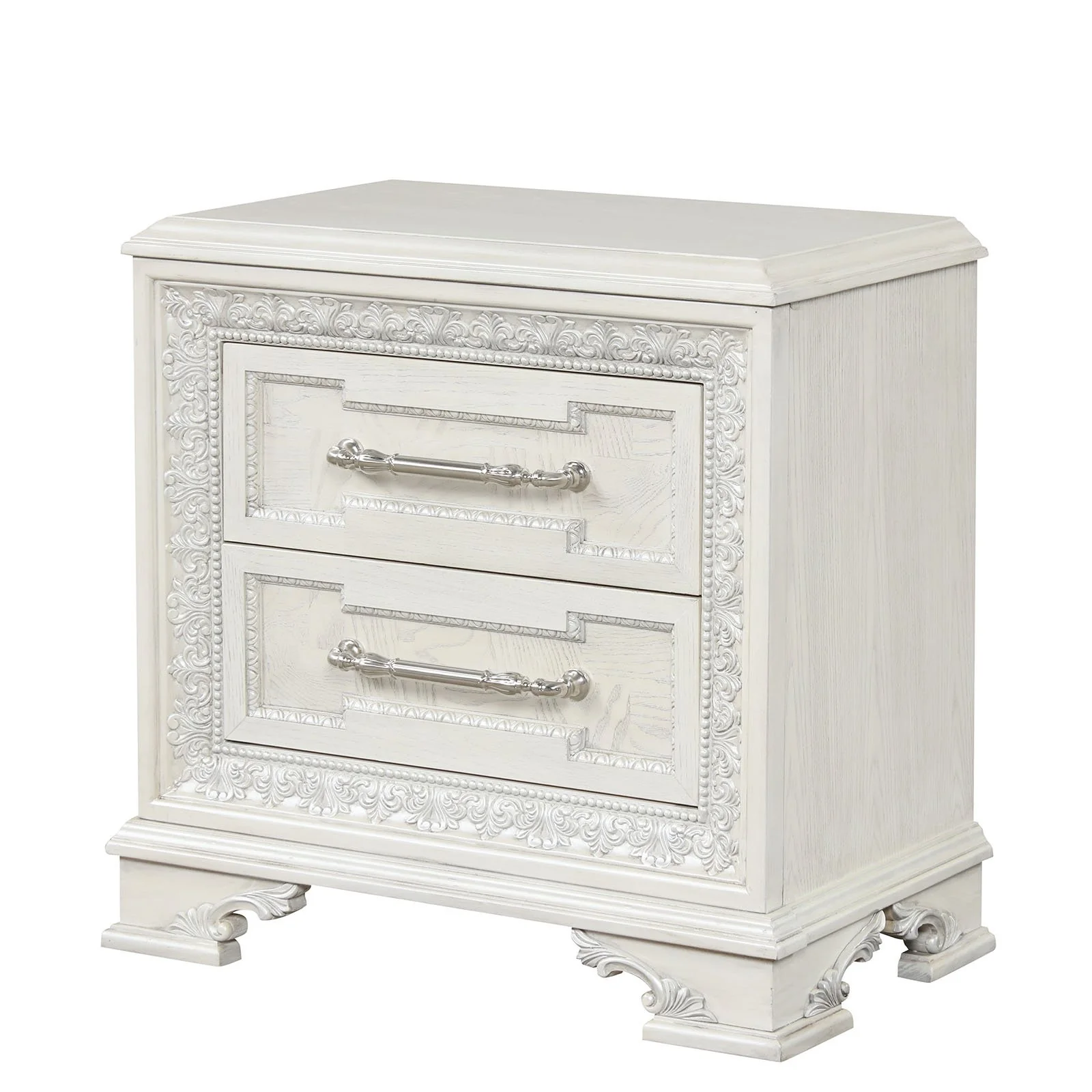 Stella Mia Nightstand w/ USB, Creamy White - Image 3