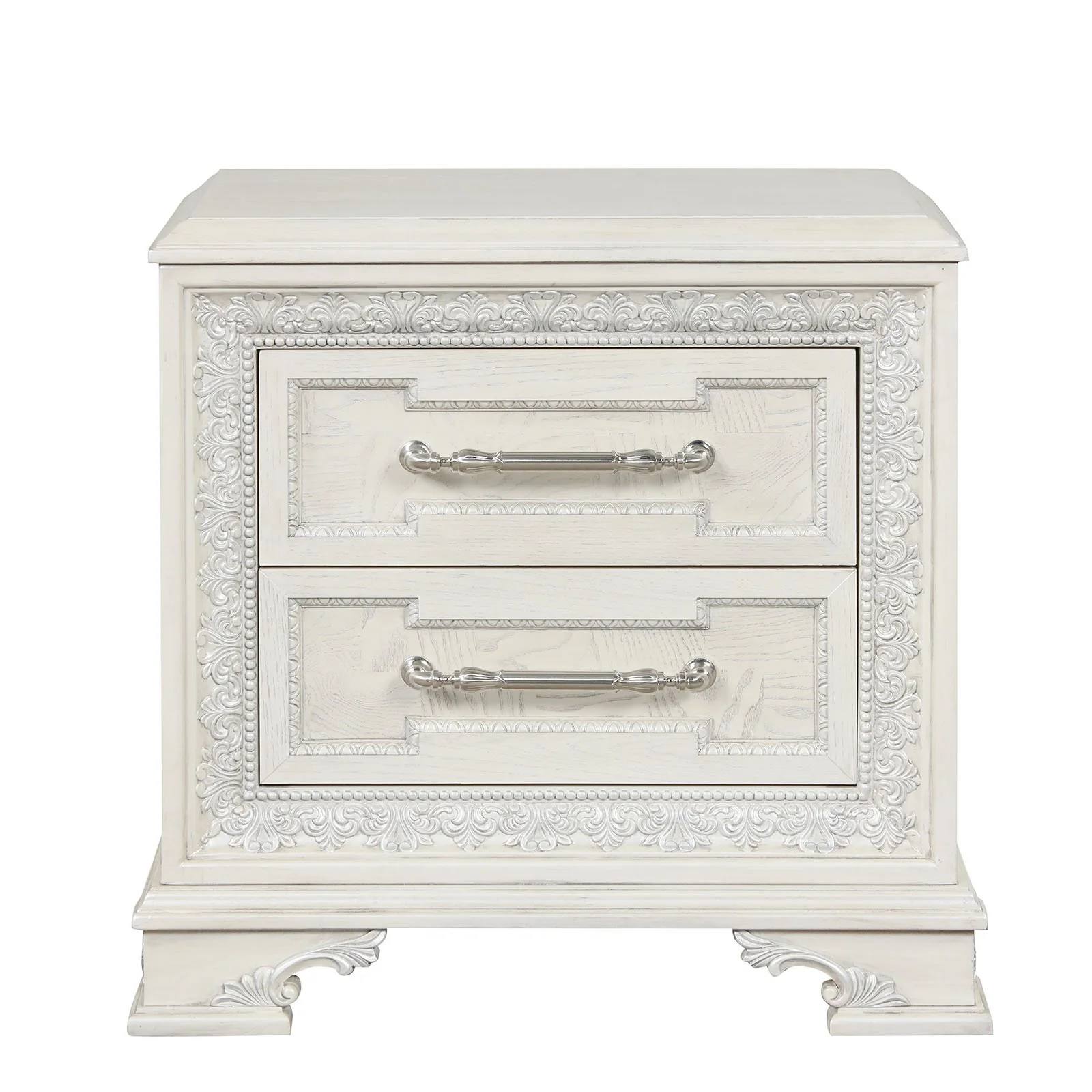 Stella Mia Nightstand w/ USB, Creamy White - Image 4