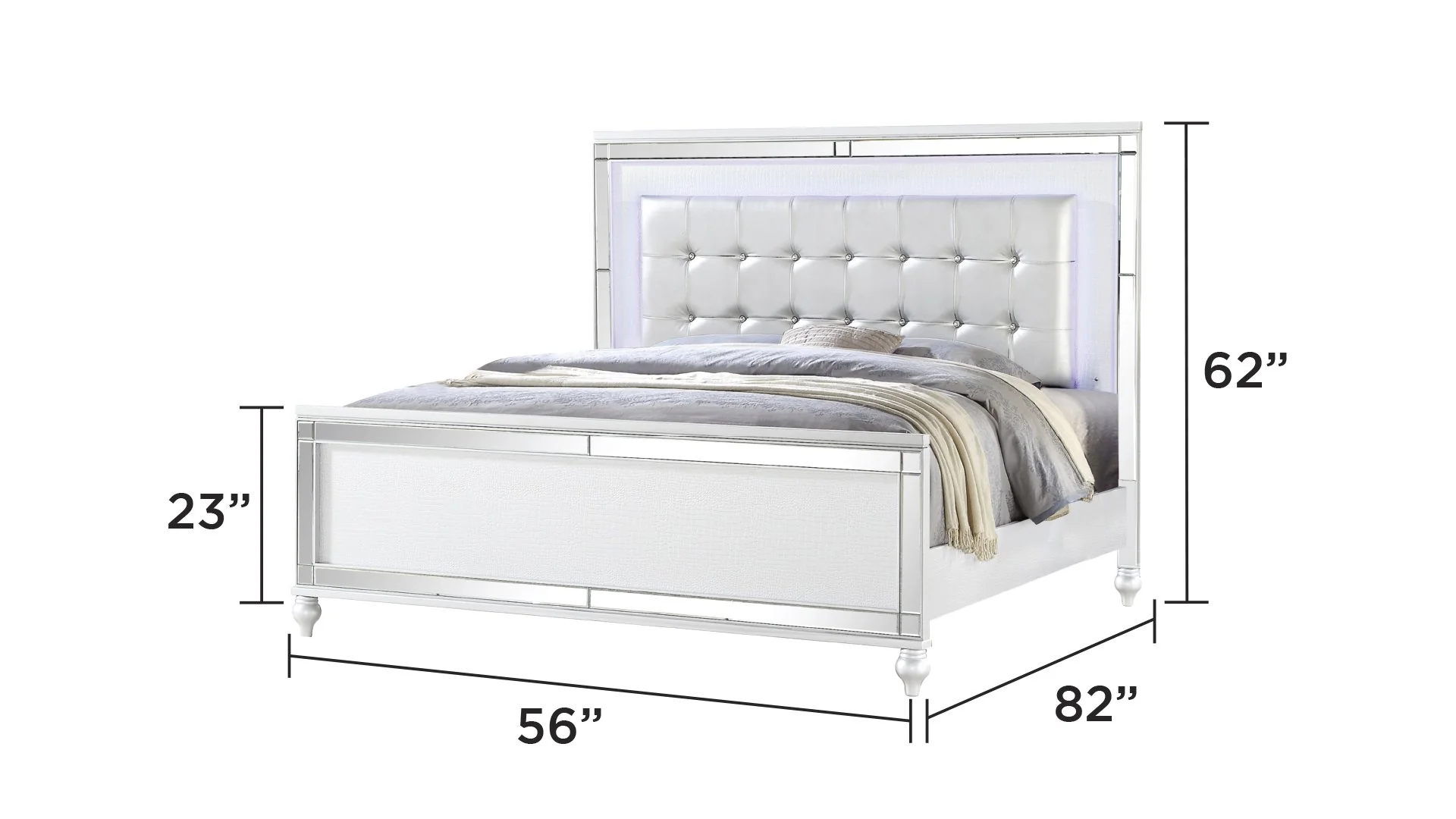 Sterling 4 Pc Full Bed White - Image 4
