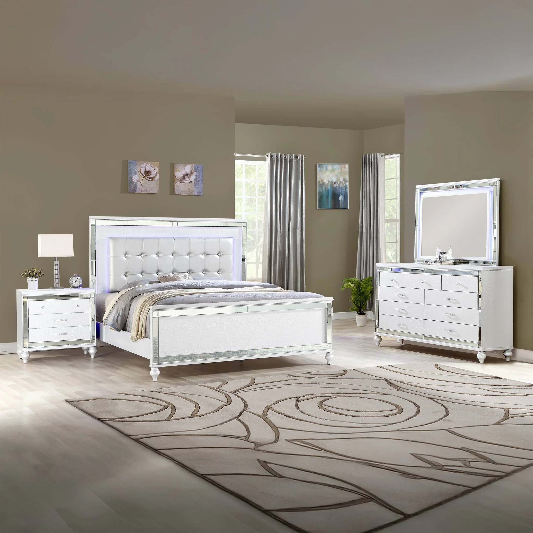 Sterling 4 Pc king Bed White - Image 16