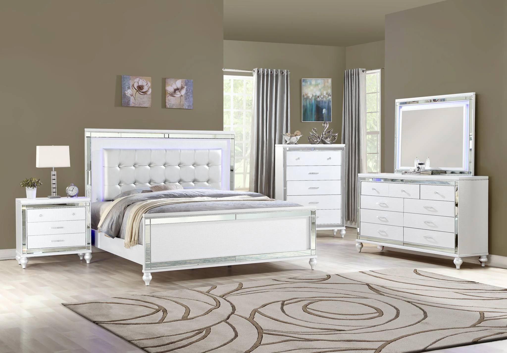 Sterling 5 Pc Full Bed White - Image 2