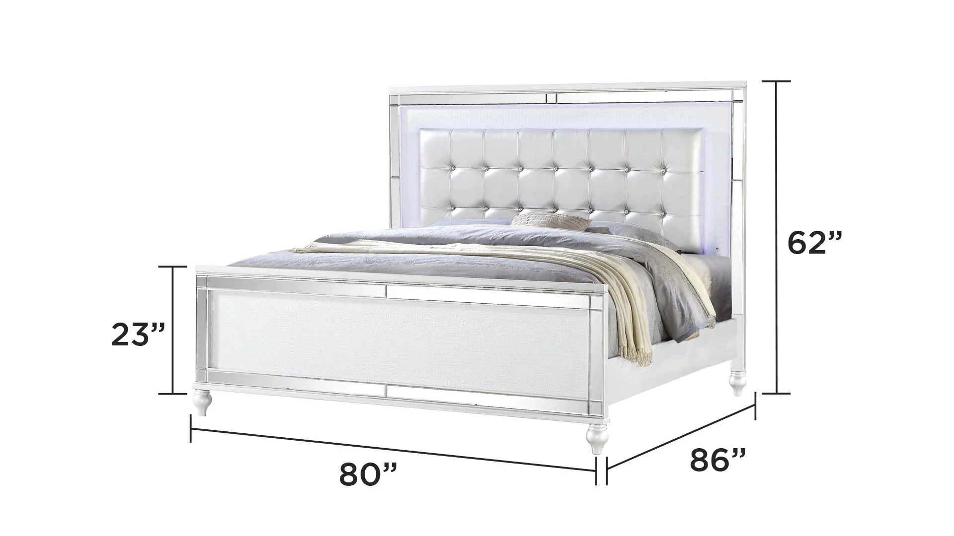 Sterling 5 Pc king Bed White - Image 4