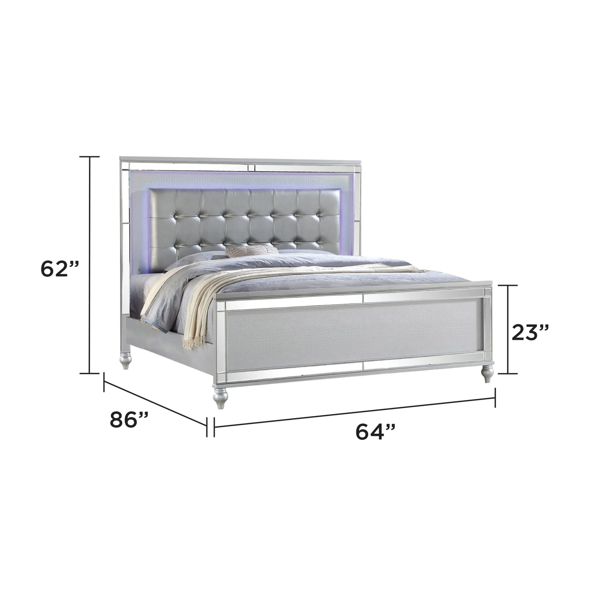 Sterling Queen Bed Silver - Image 4