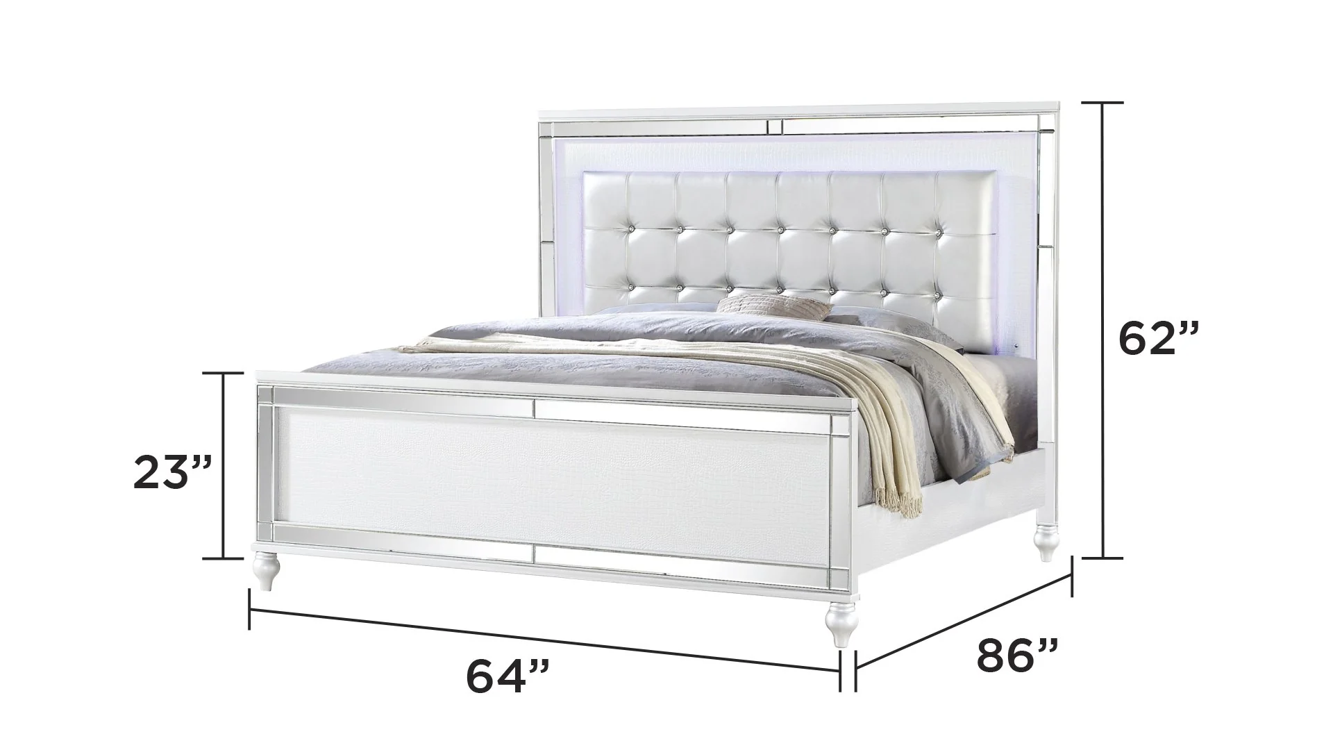 Sterling Queen Bed White - Image 3