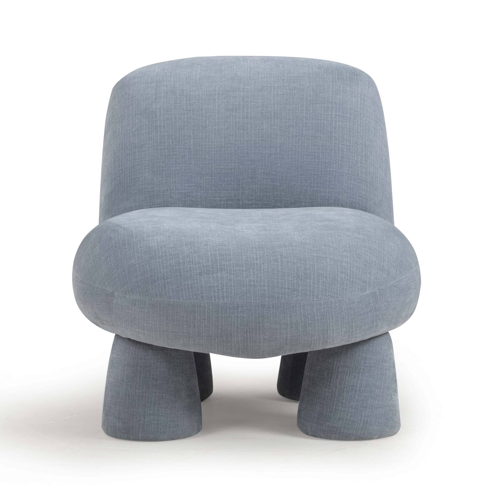 Stomp Blue Upcycled Chenille Accent Chair - Image 2