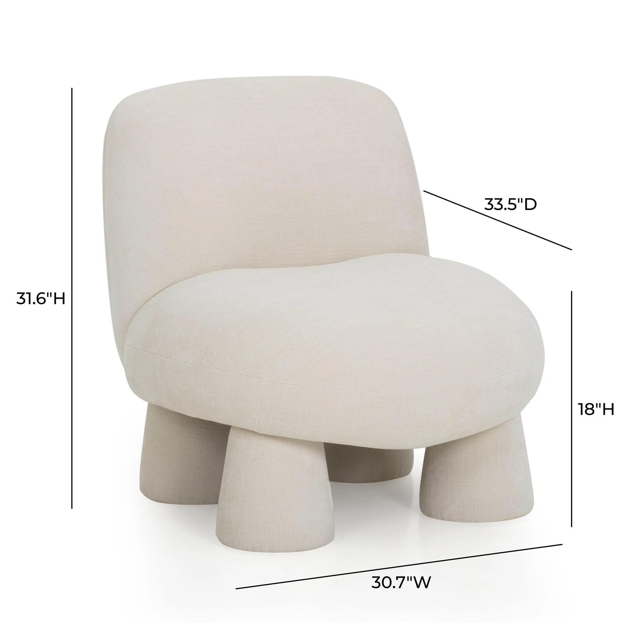Stomp Cream Upcycled Chenille Accent Chair - Image 6