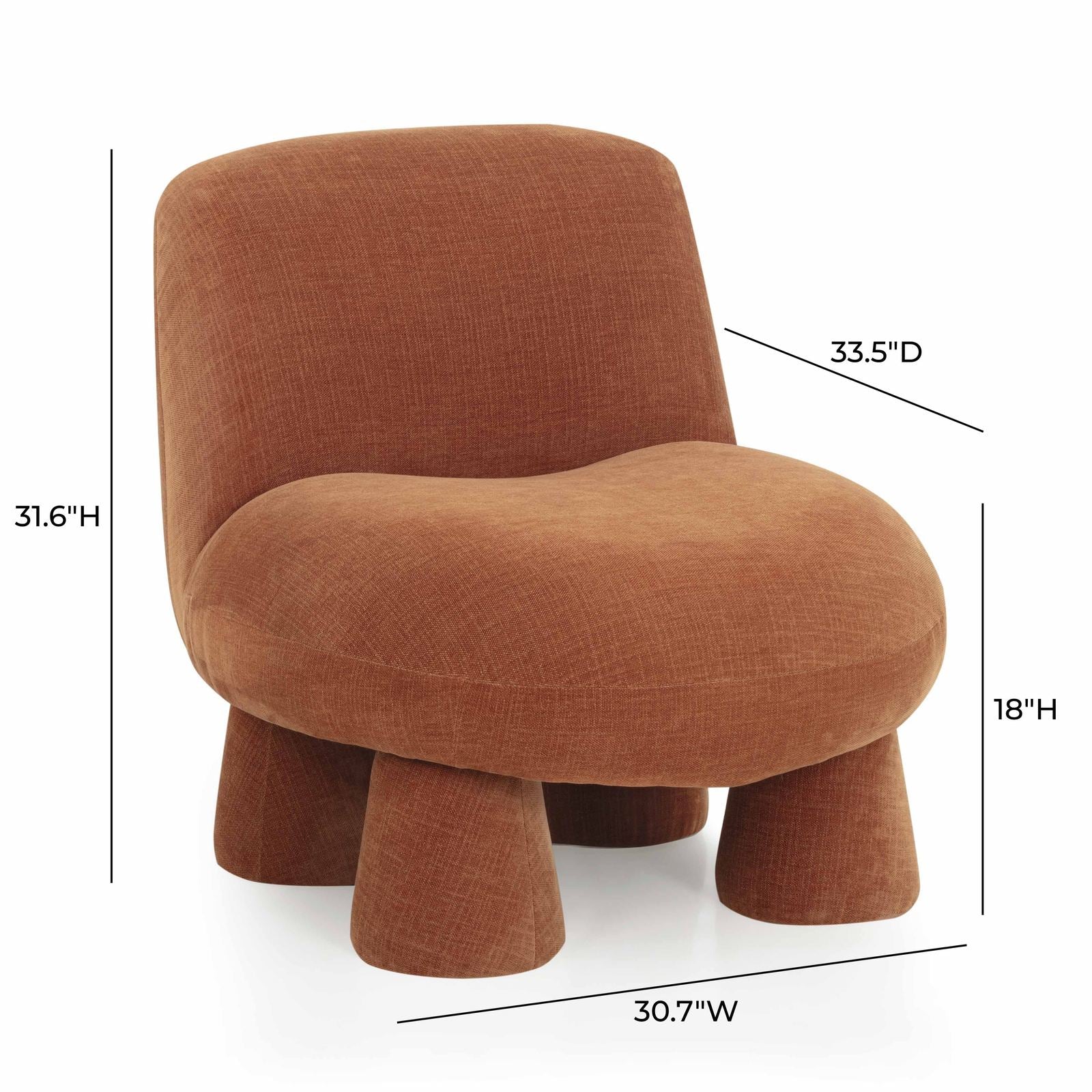 Stomp Rust Upcycled Chenille Accent Chair - Image 6