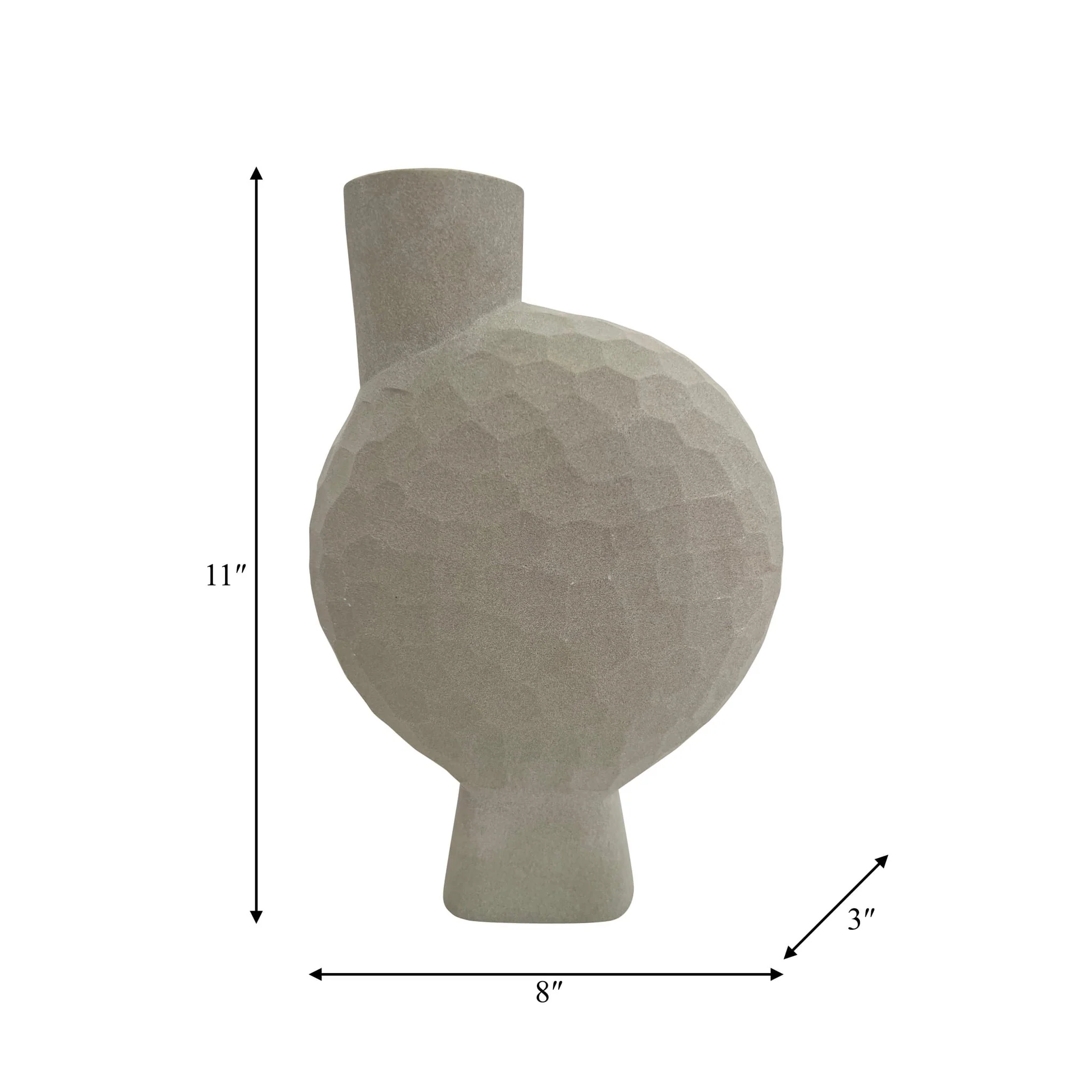 Stone, 11" Hammered Vase, Natual - Image 8