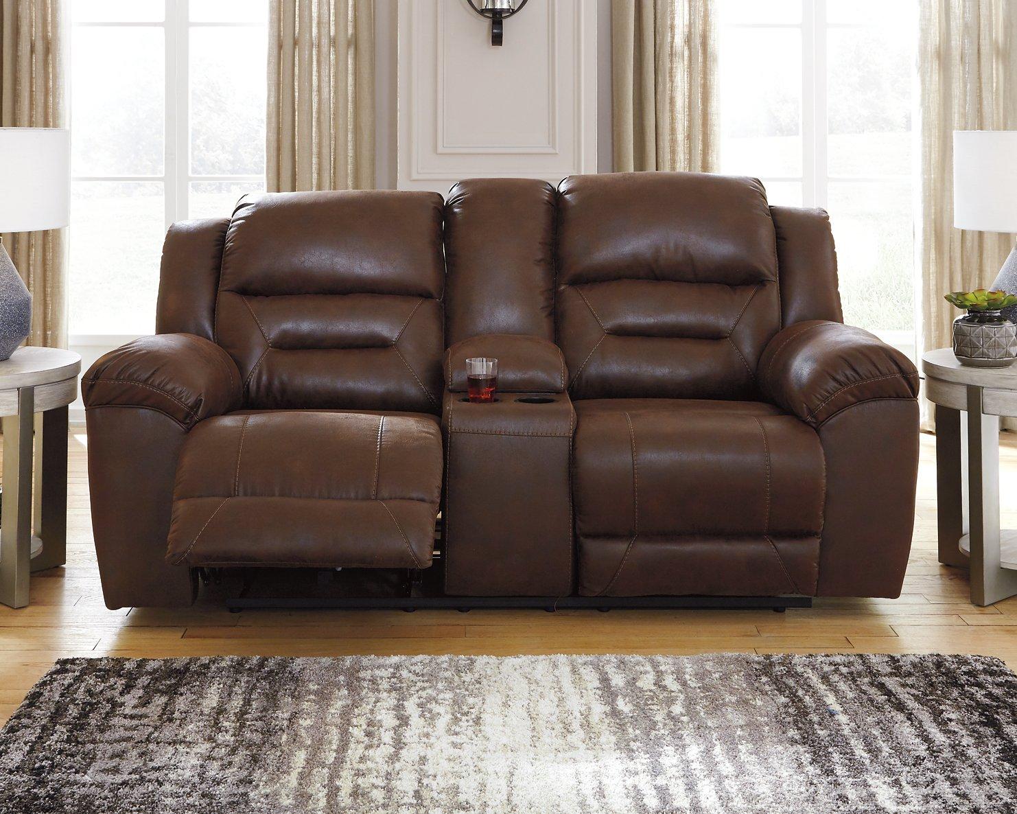Stoneland Reclining Loveseat with Console - Image 2