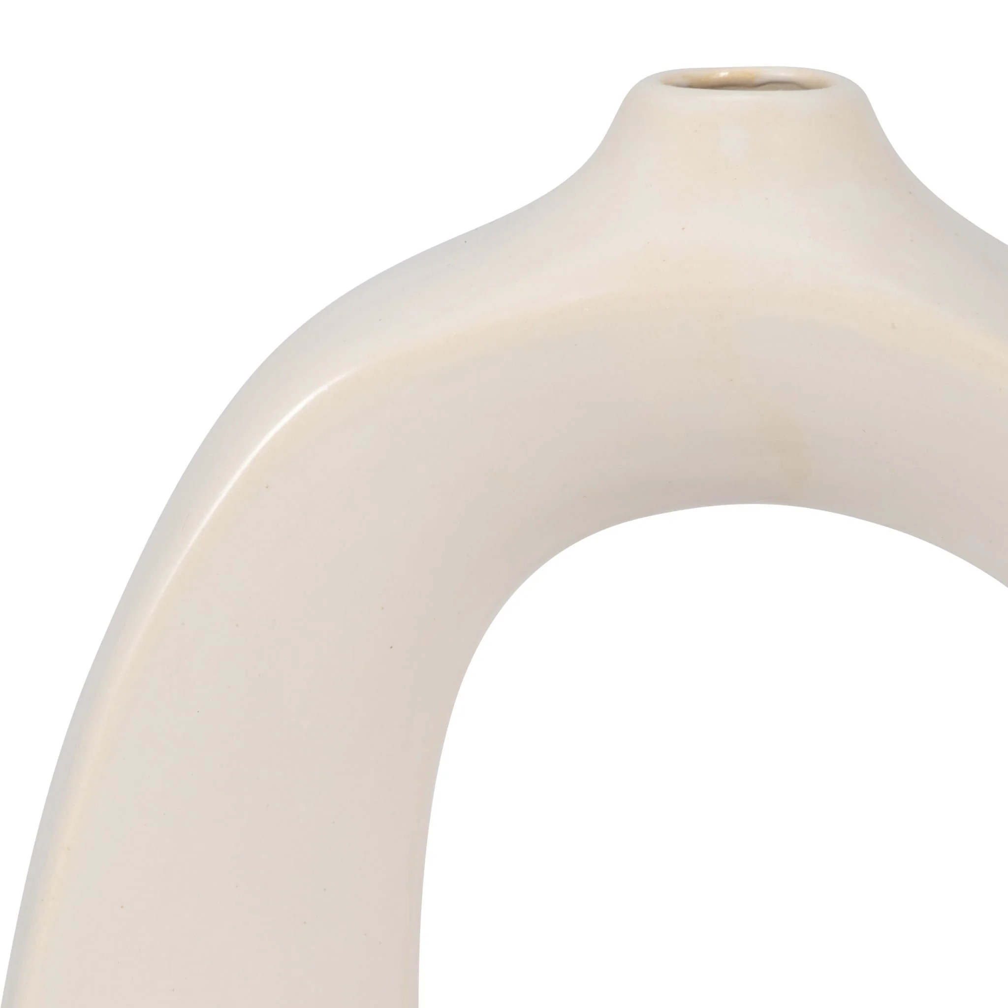 Stoneware 11" Curvy Cut-out Vase, Cotton - Image 5