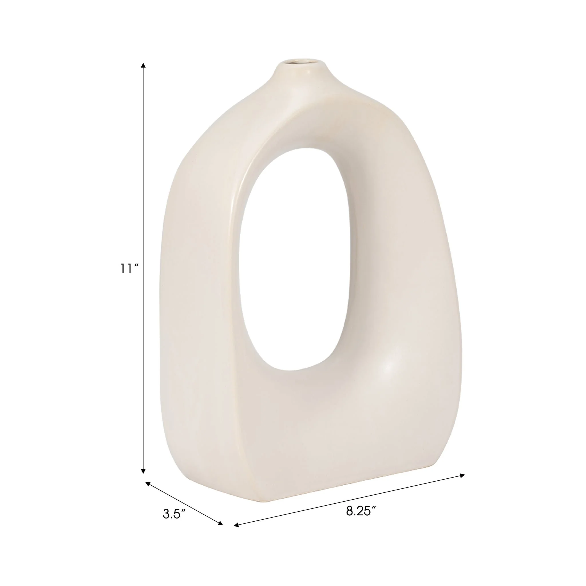 Stoneware 11" Curvy Cut-out Vase, Cotton - Image 9