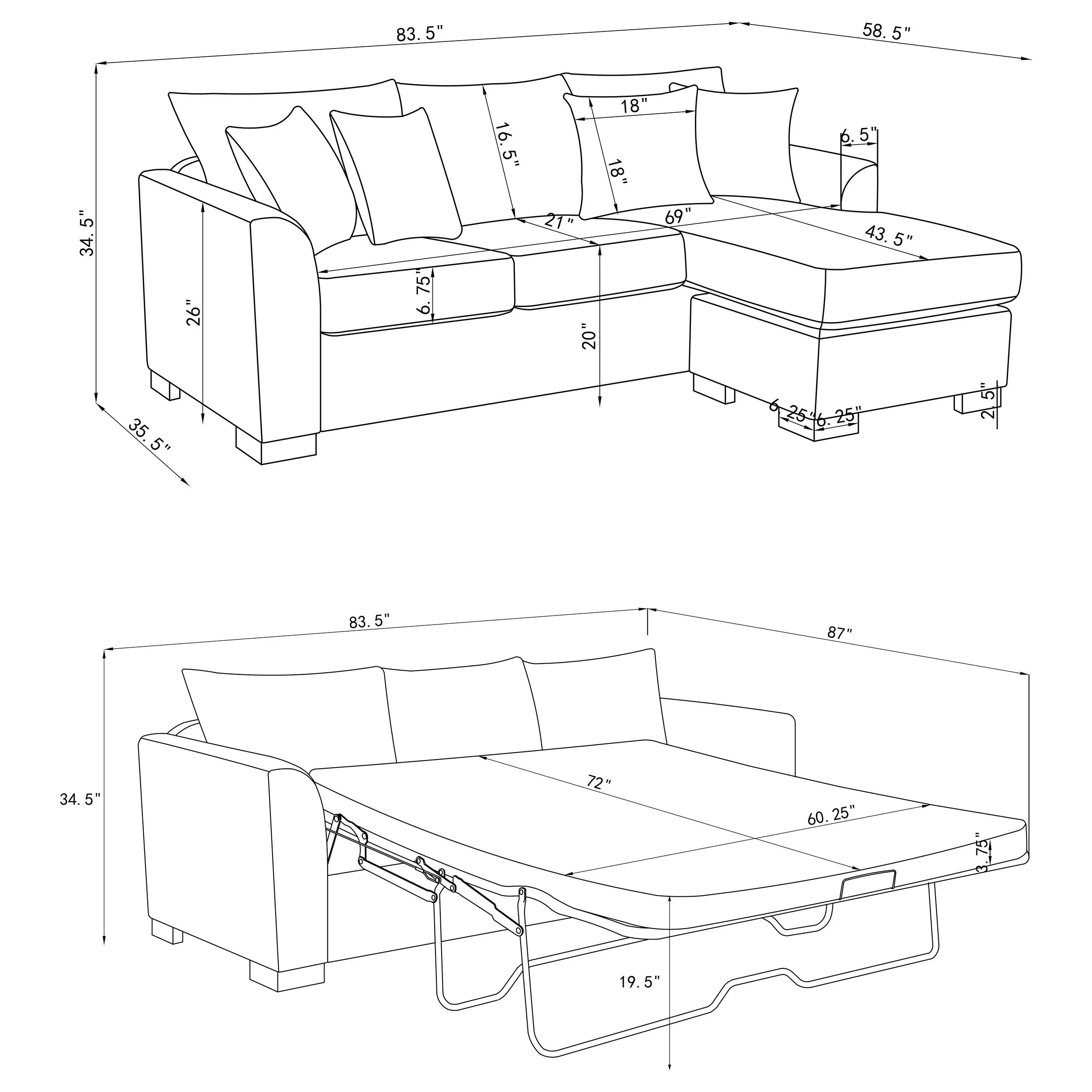 Storey Fold-Out Sleeper Sectional Sofa - Image 19