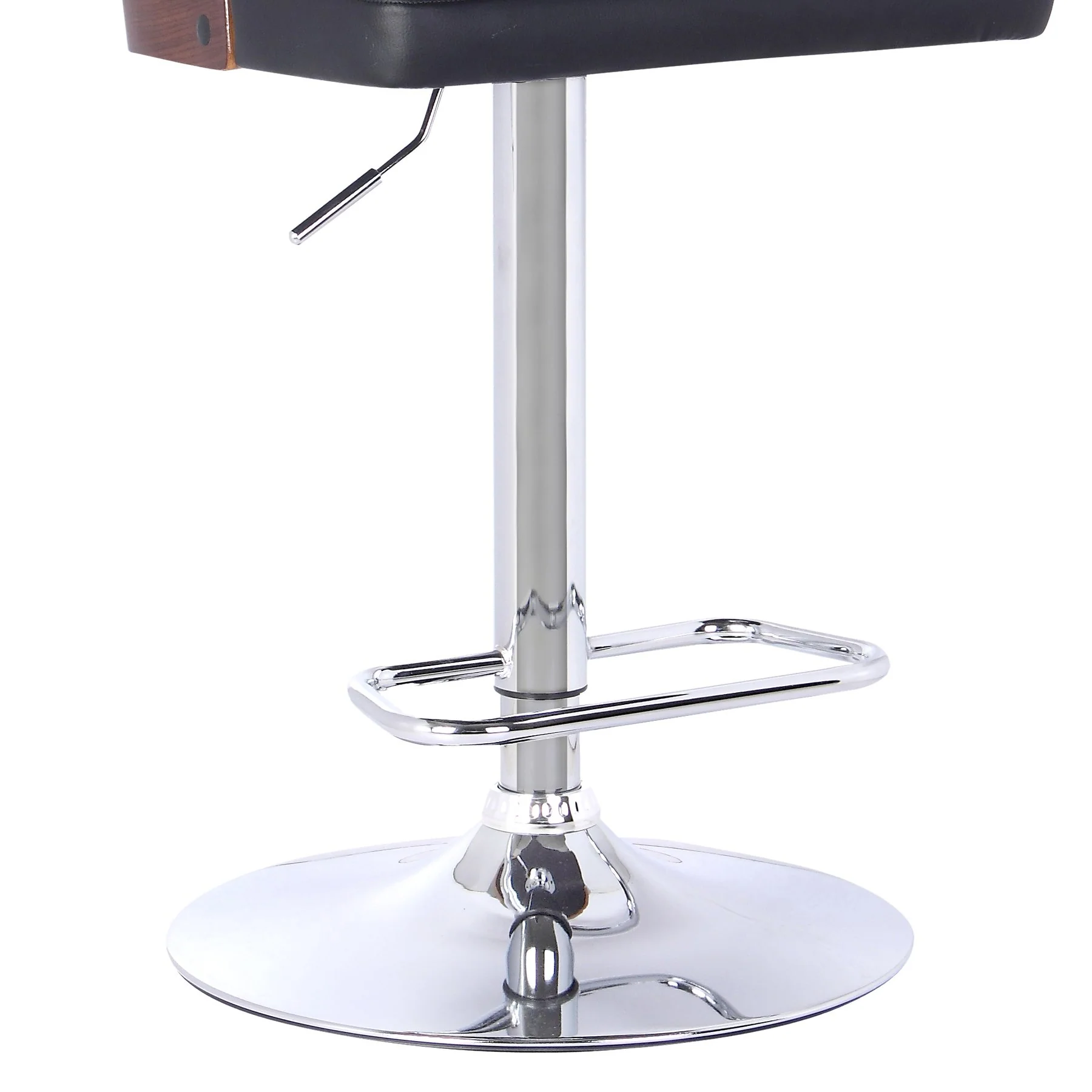 Storm Barstool in Chrome finish with Walnut wood and Black Faux Leather - Image 3