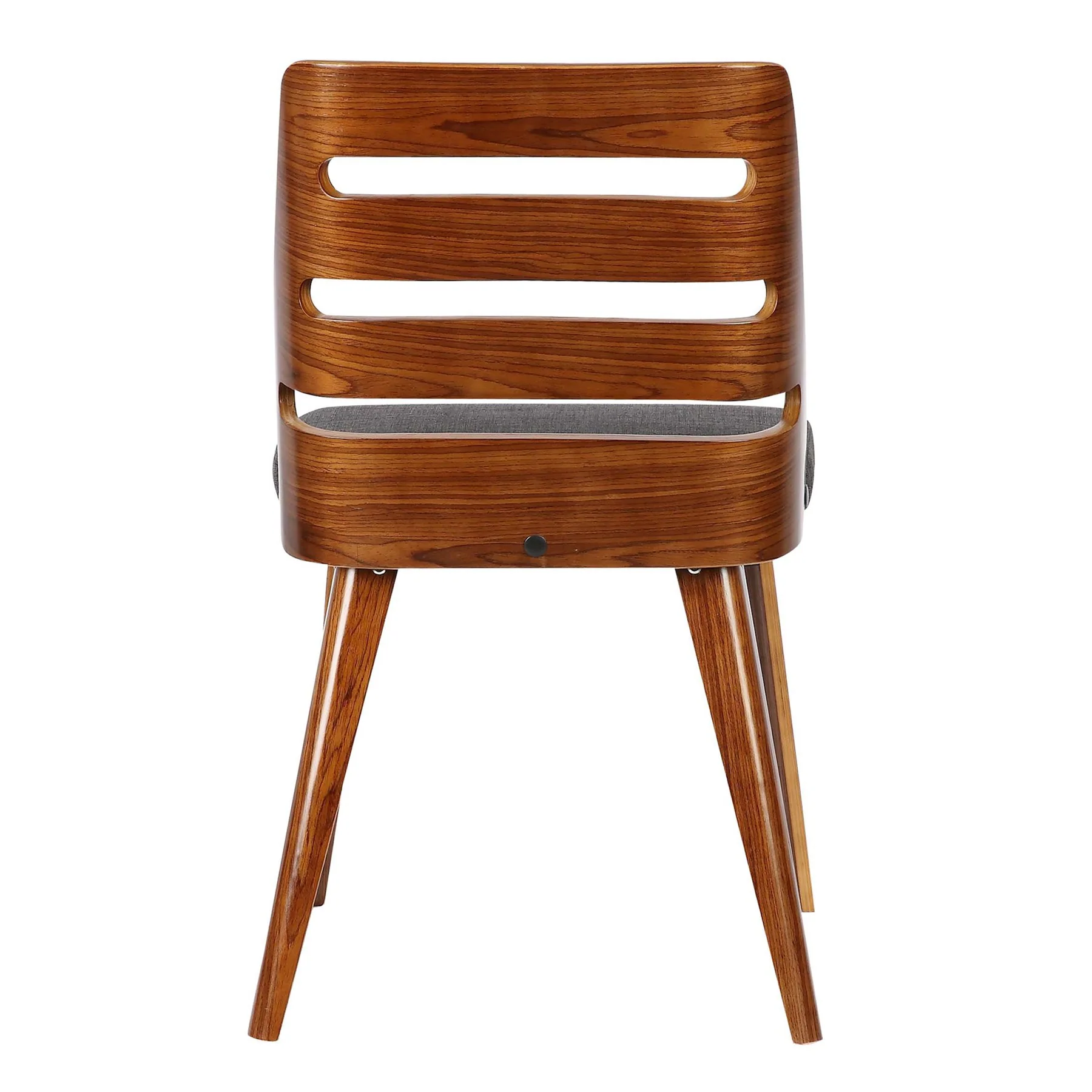 Storm Mid-Century Dining Chair in Walnut Wood and Charcoal Fabric - Image 4