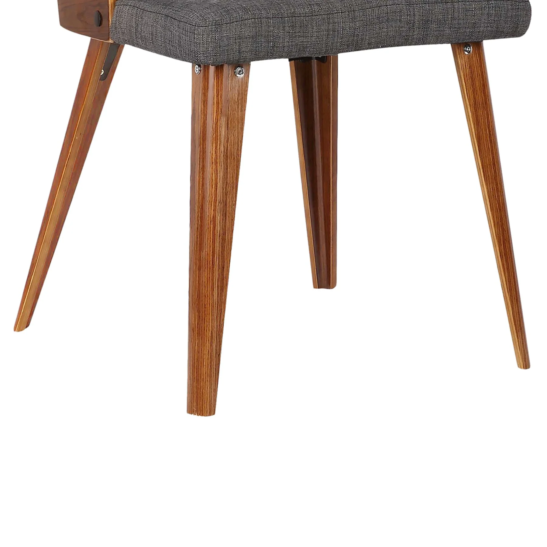 Storm Mid-Century Dining Chair in Walnut Wood and Charcoal Fabric - Image 7
